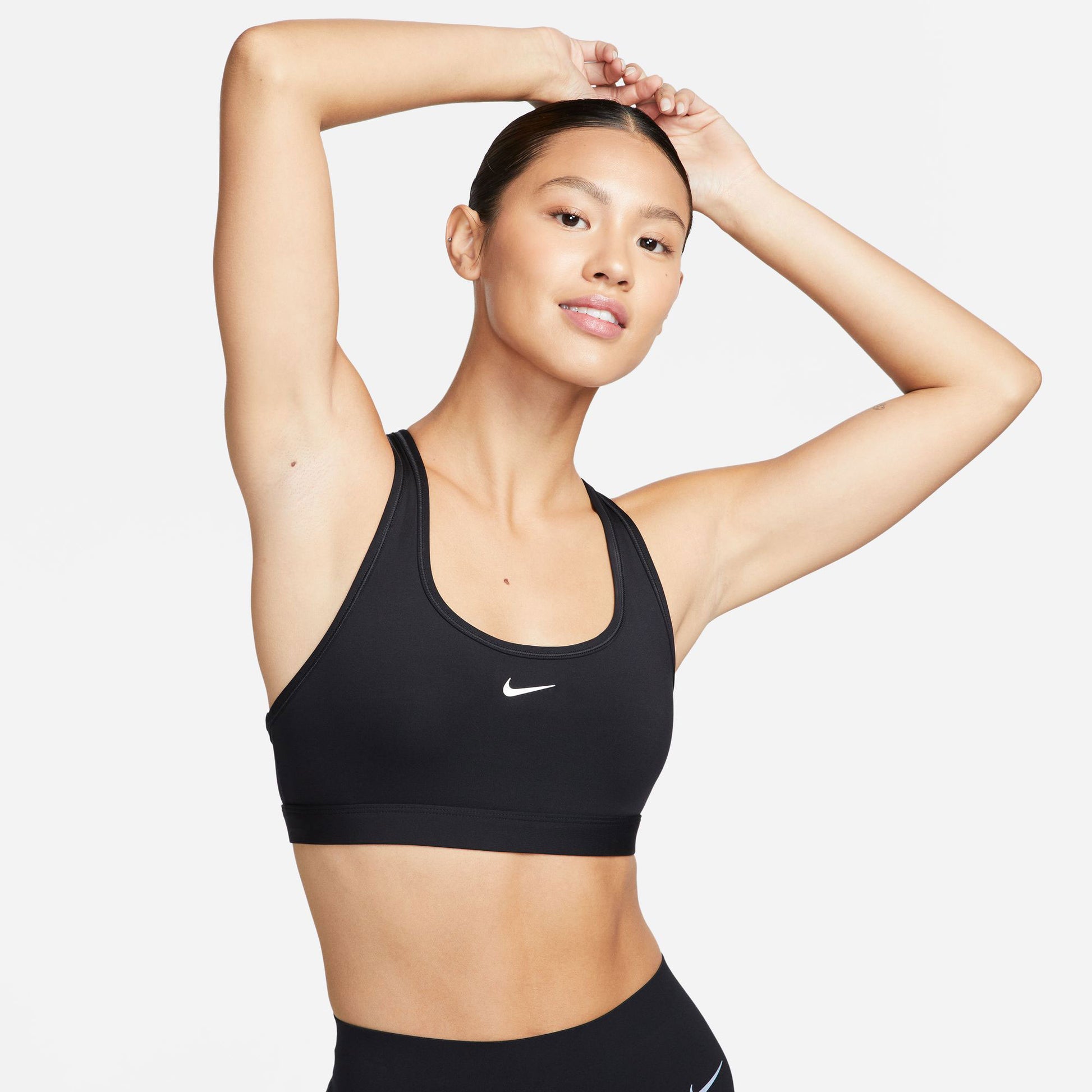 Nike Swoosh Women's Light-Support Non-Padded Sports Bra Black (1)