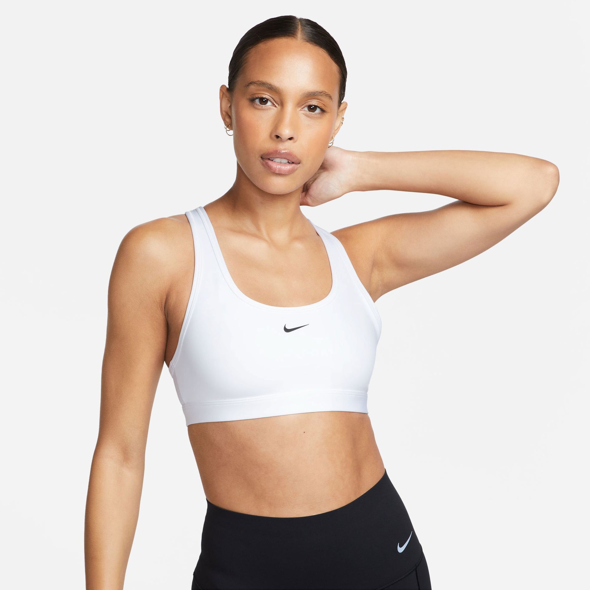 Nike Swoosh Women's Light-Support Non-Padded Sports Bra White (1)