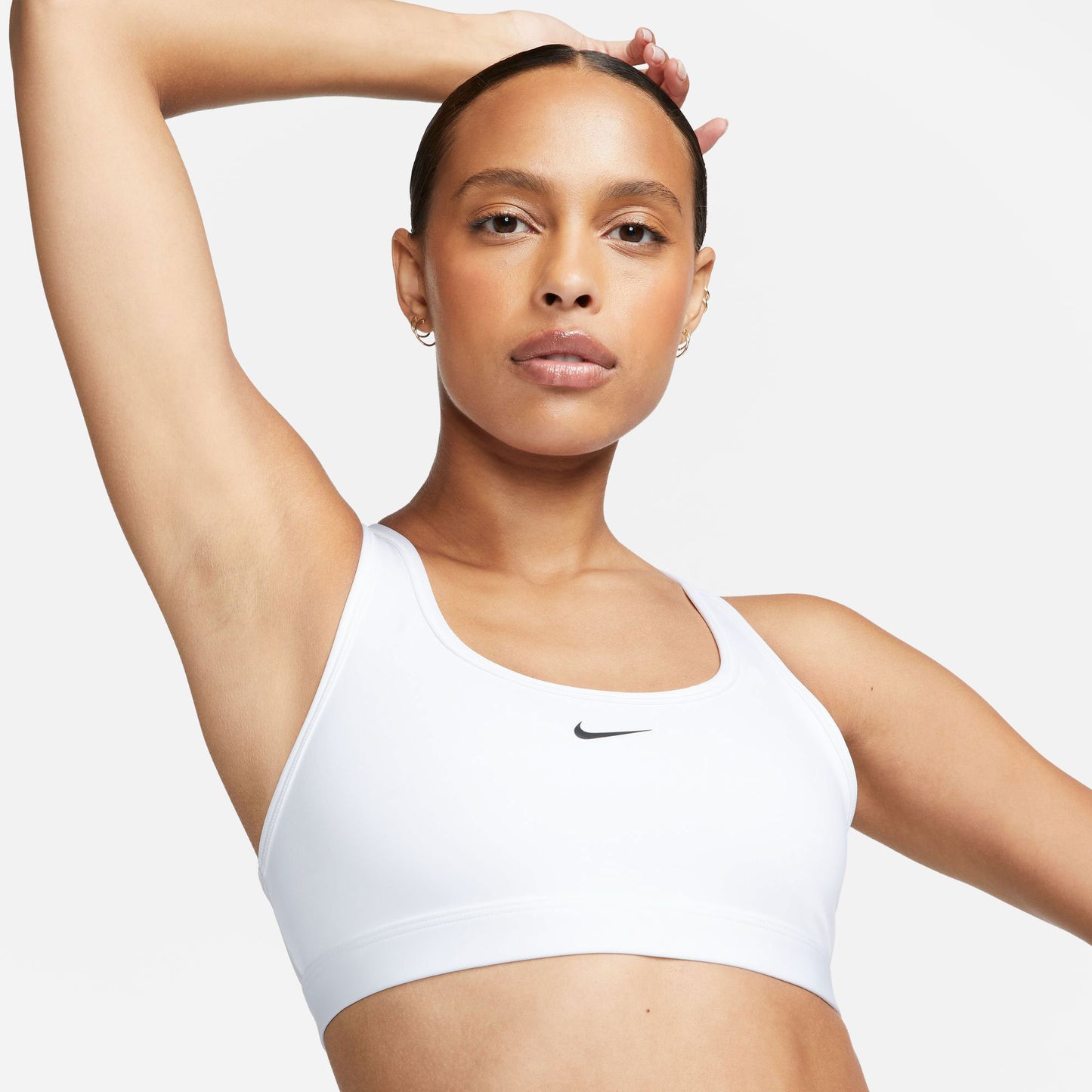 Nike Swoosh Women's Light-Support Non-Padded Sports Bra White (3)