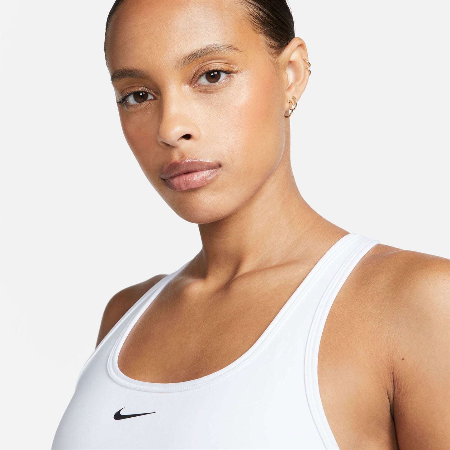 Nike Swoosh Women's Light-Support Non-Padded Sports Bra White (4)