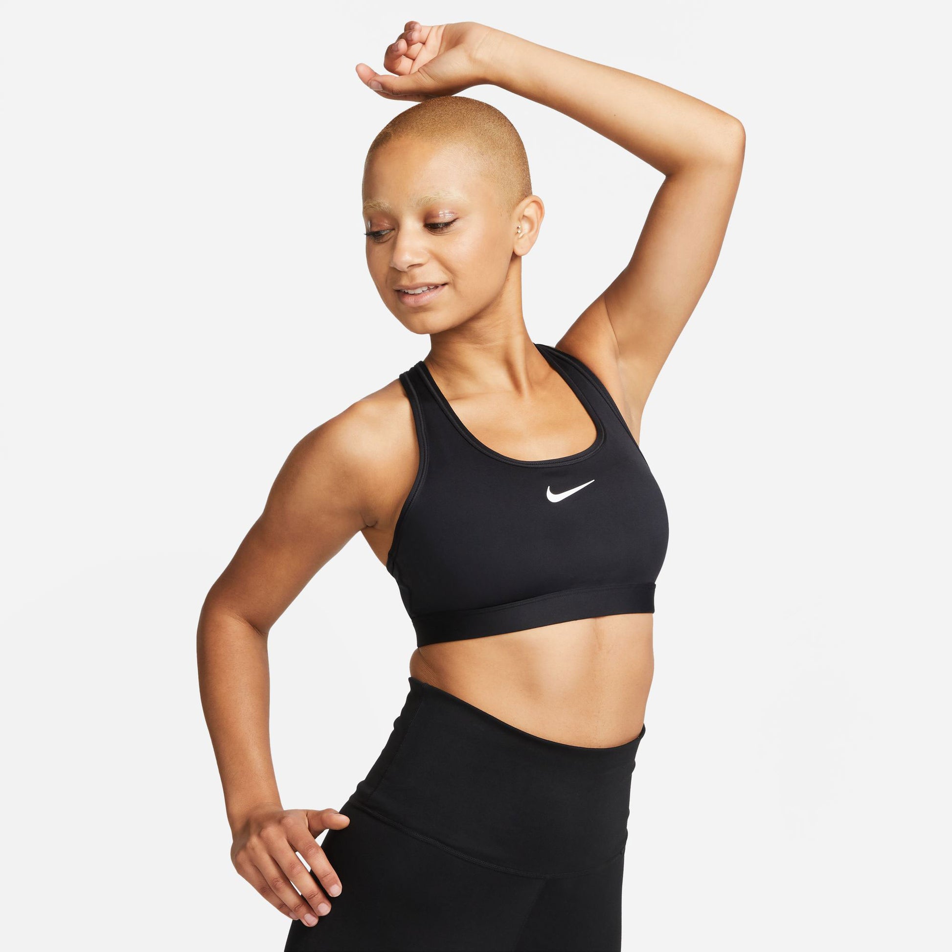 Nike Swoosh Women's Medium-Support Padded Sports Bra Black (1)
