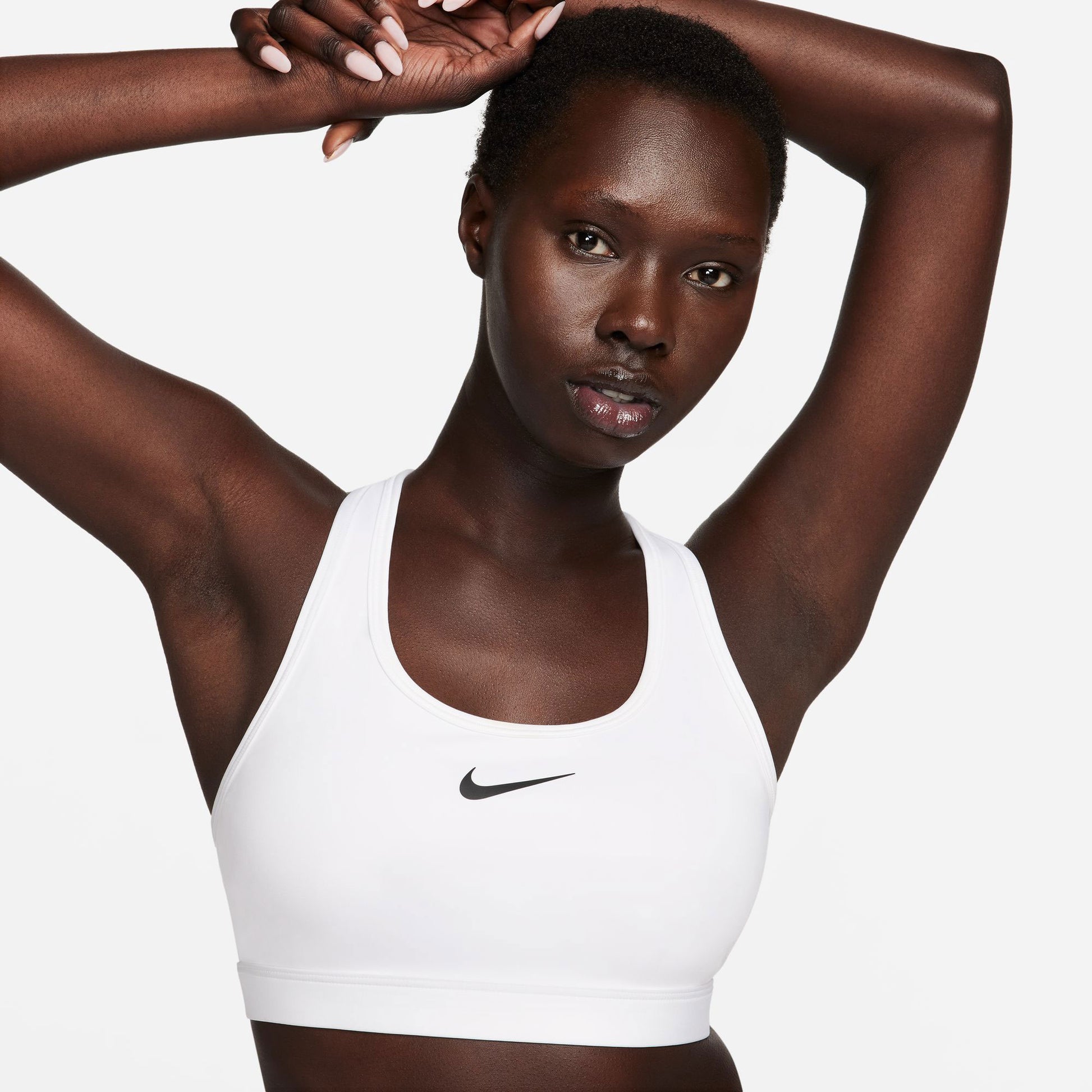 Nike Swoosh Women's Medium-Support Padded Sports Bra White (3)