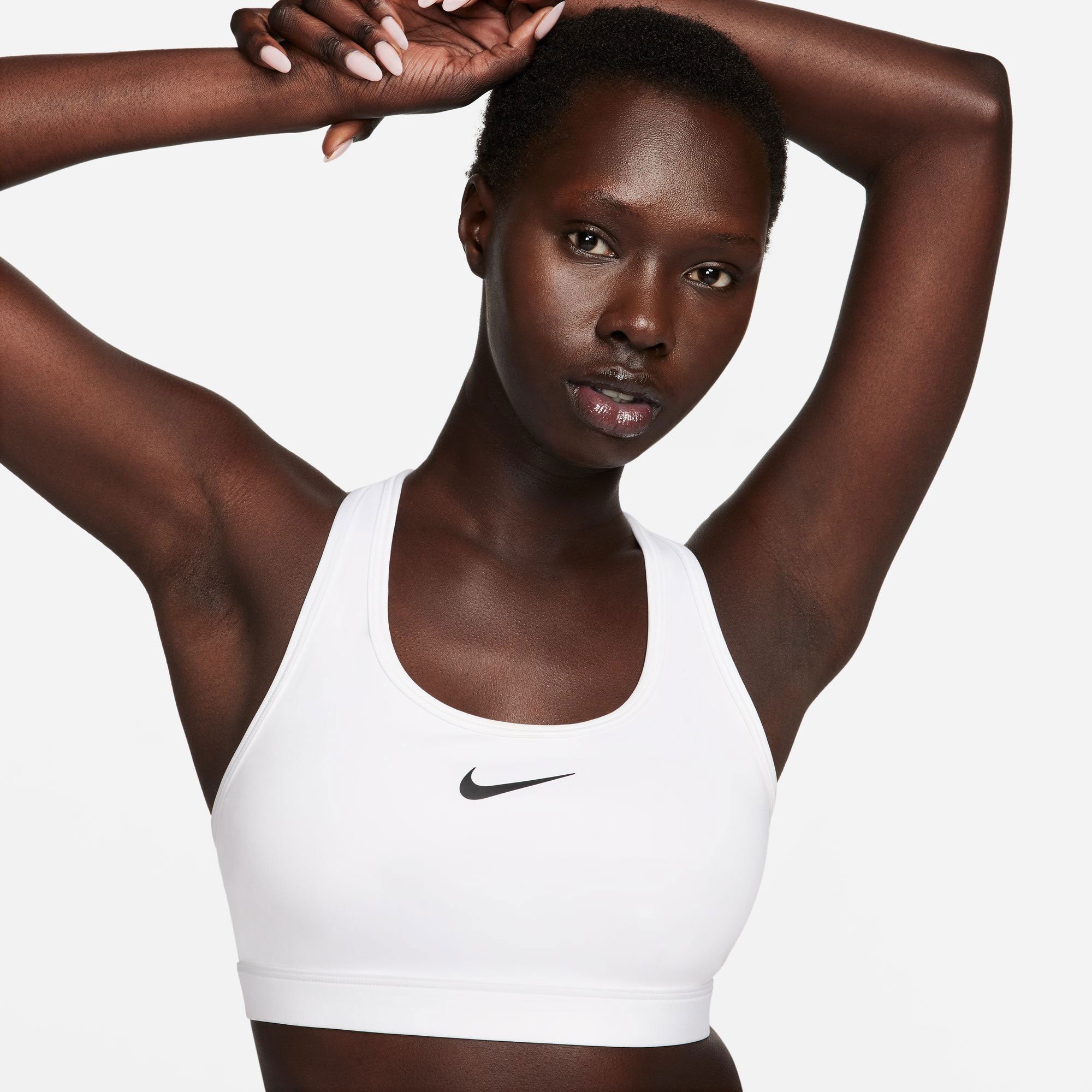Nike Swoosh Women's Medium-Support Padded Sports Bra - White (3)