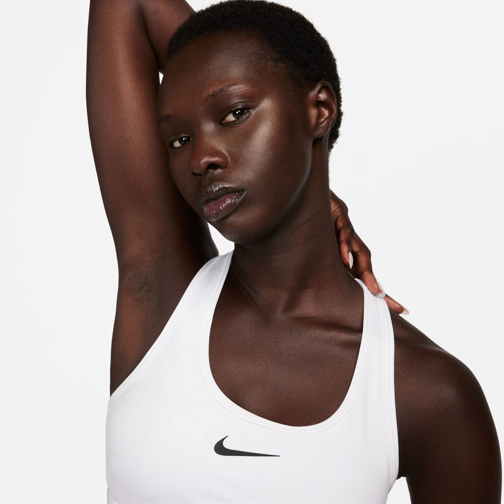 Nike Swoosh Women's Medium-Support Padded Sports Bra White (5)