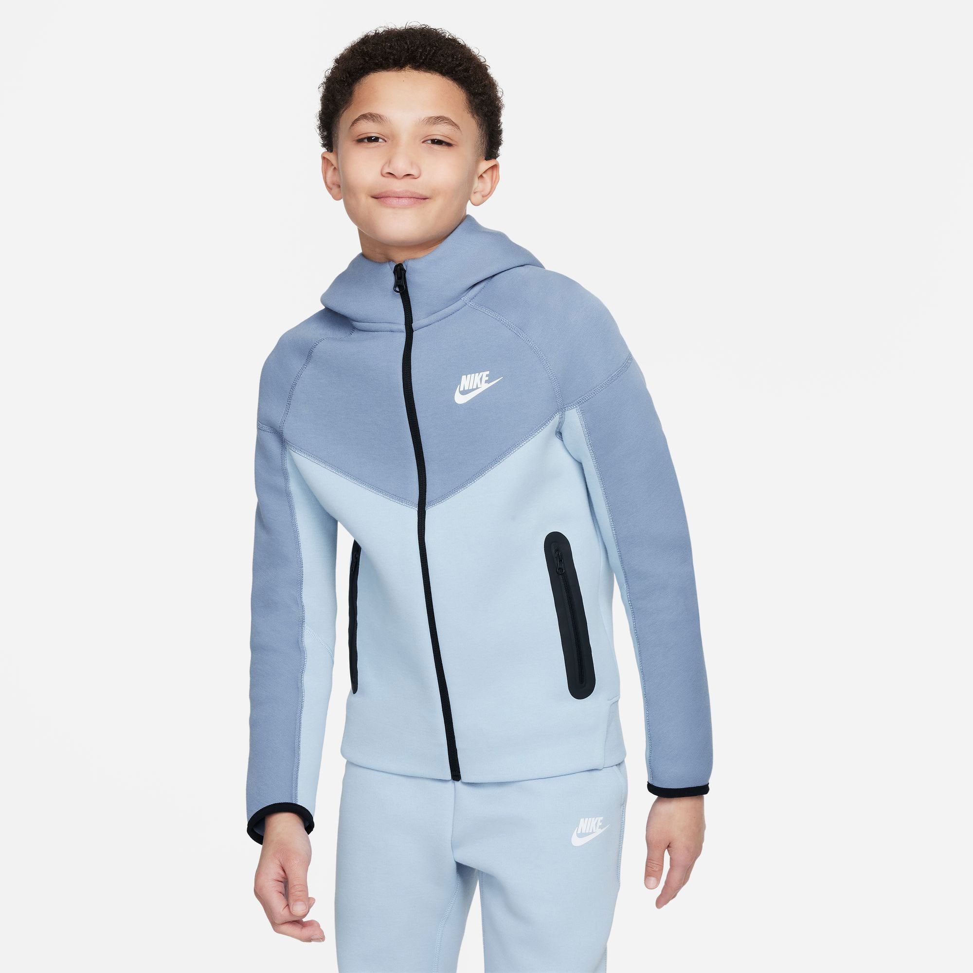 Nike Tech Fleece Boys' Full-Zip Hoodie - Blue (1)