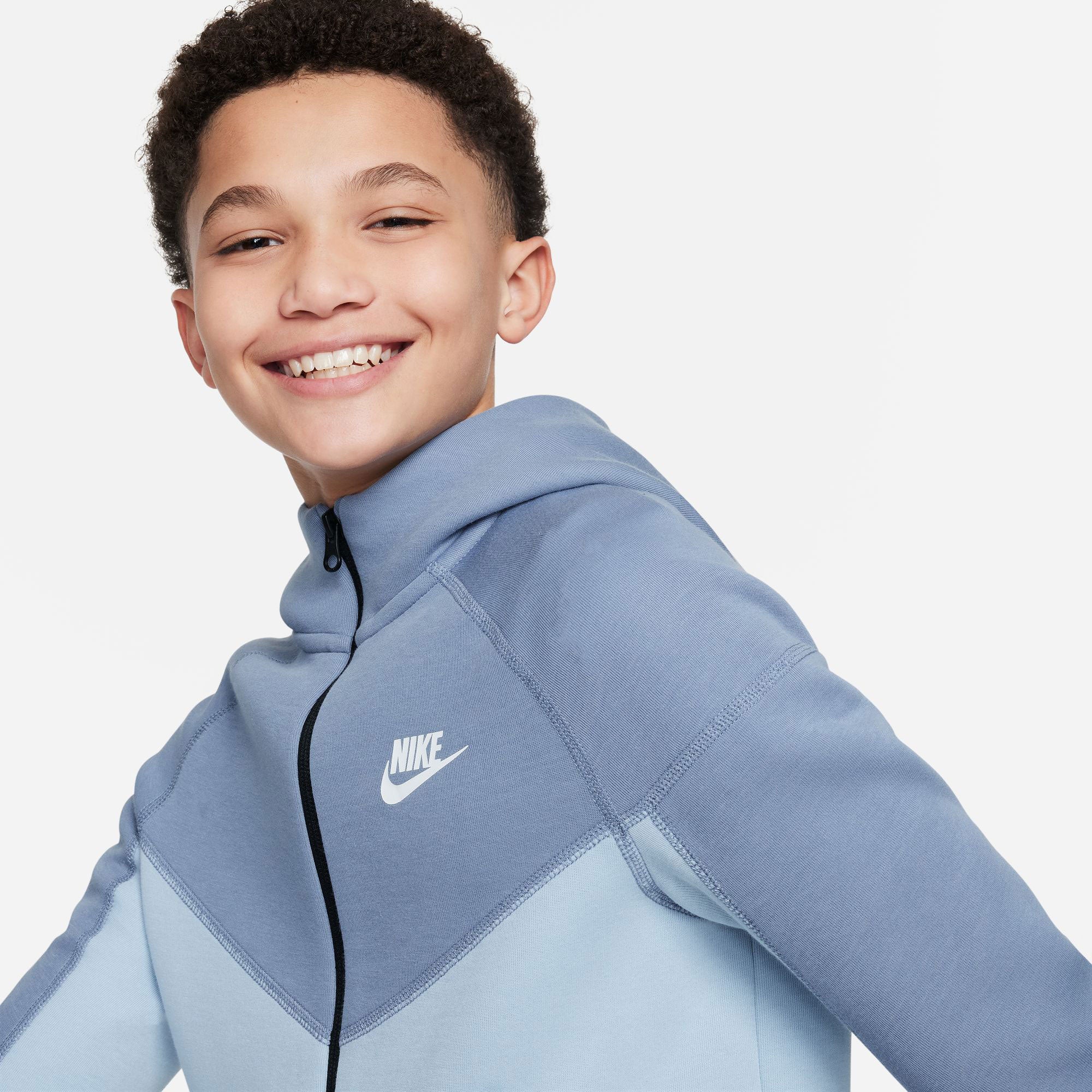 Nike Tech Fleece Boys' Full-Zip Hoodie - Blue (3)
