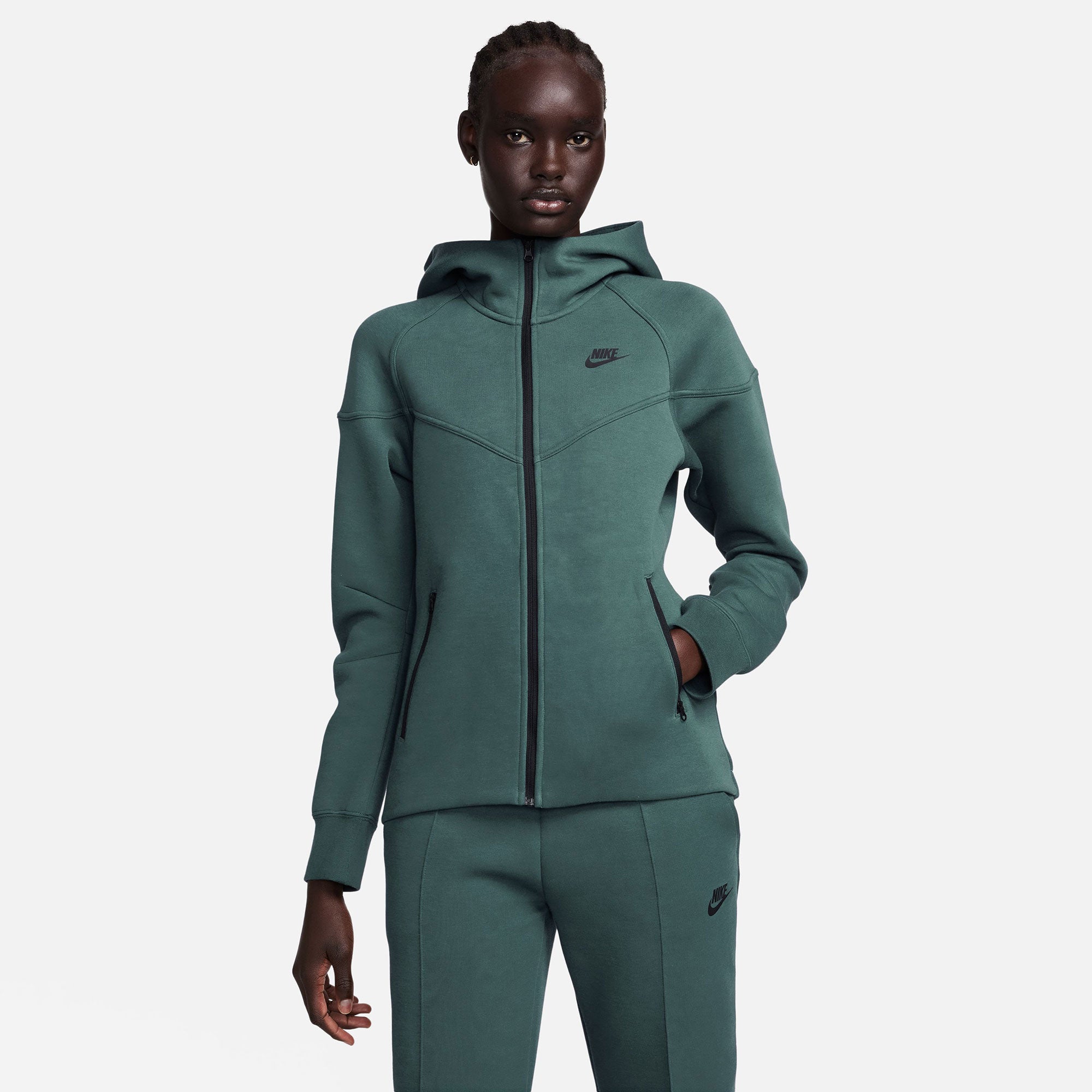 Nike Tech Fleece Women's Full-Zip Hoodie Green (1)