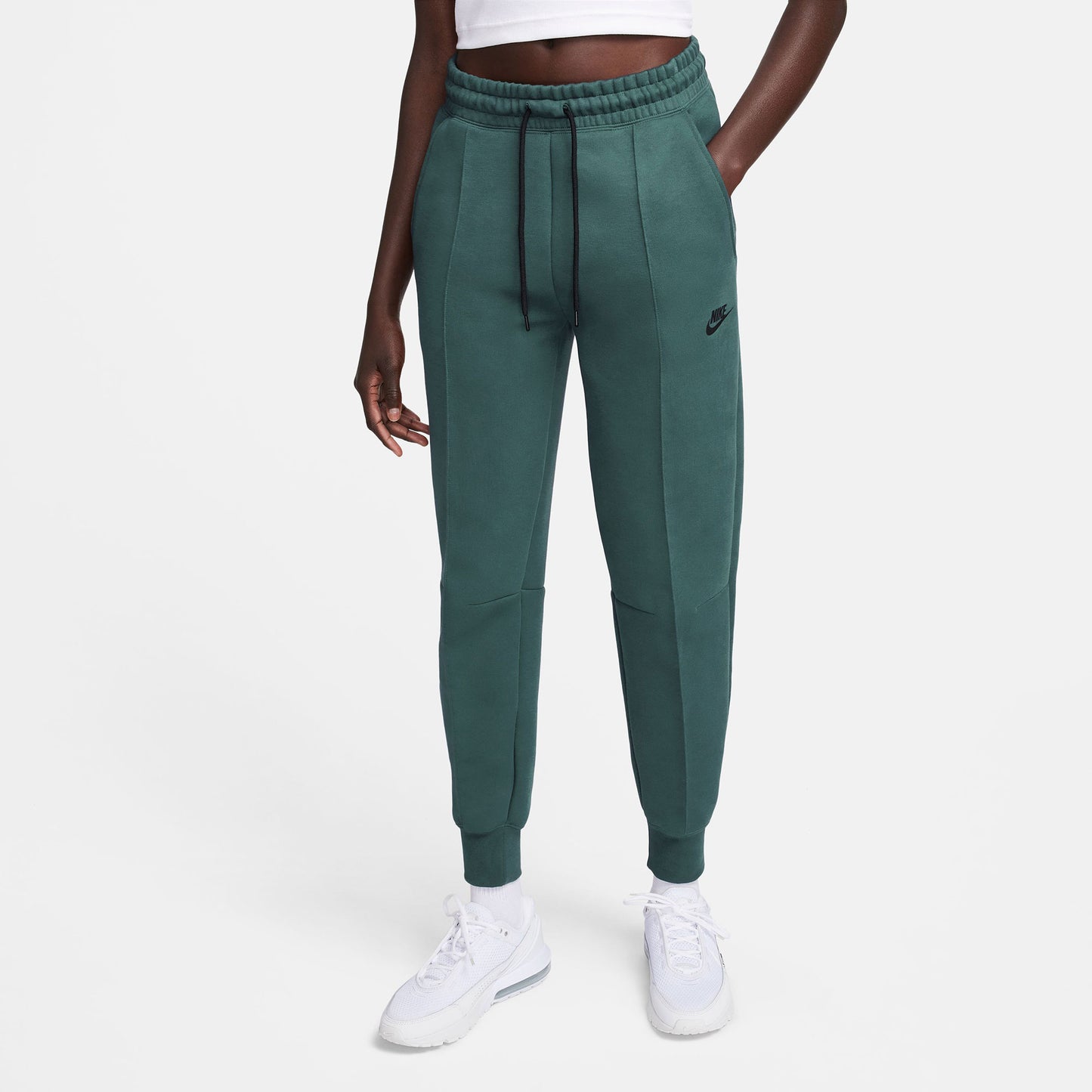 Nike Tech Fleece Women's Mid-Rise Pants Green (1)