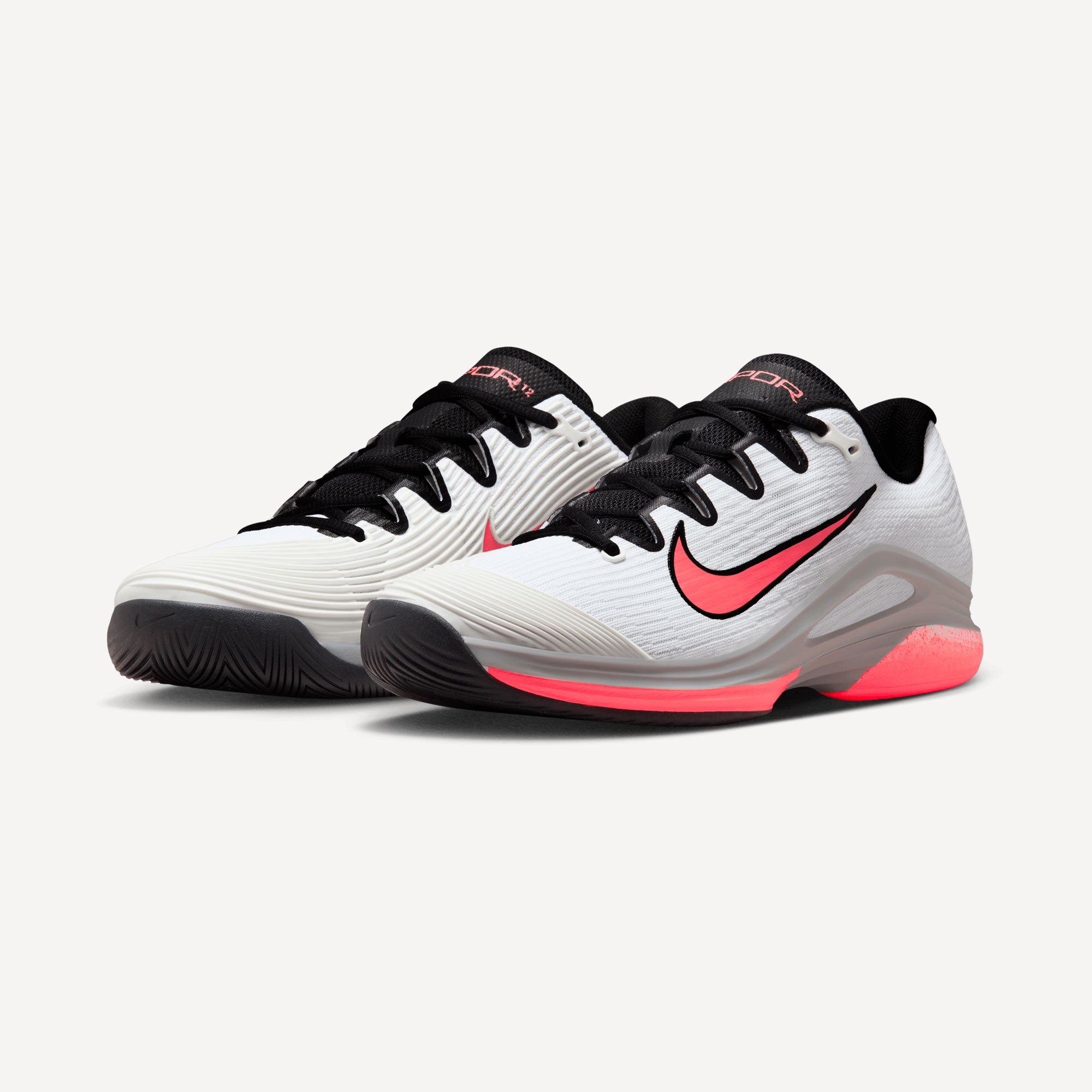Nike Vapor 12 Hot Lava Men's Hard Court Tennis Shoes - White (4)