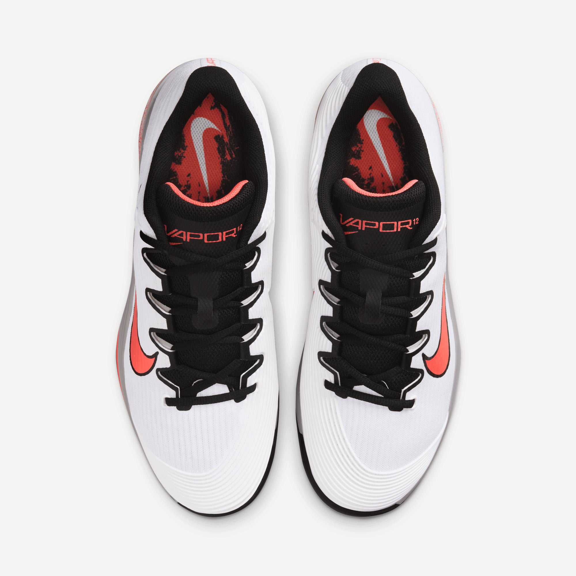 Nike Vapor 12 Hot Lava Men's Hard Court Tennis Shoes - White (6)