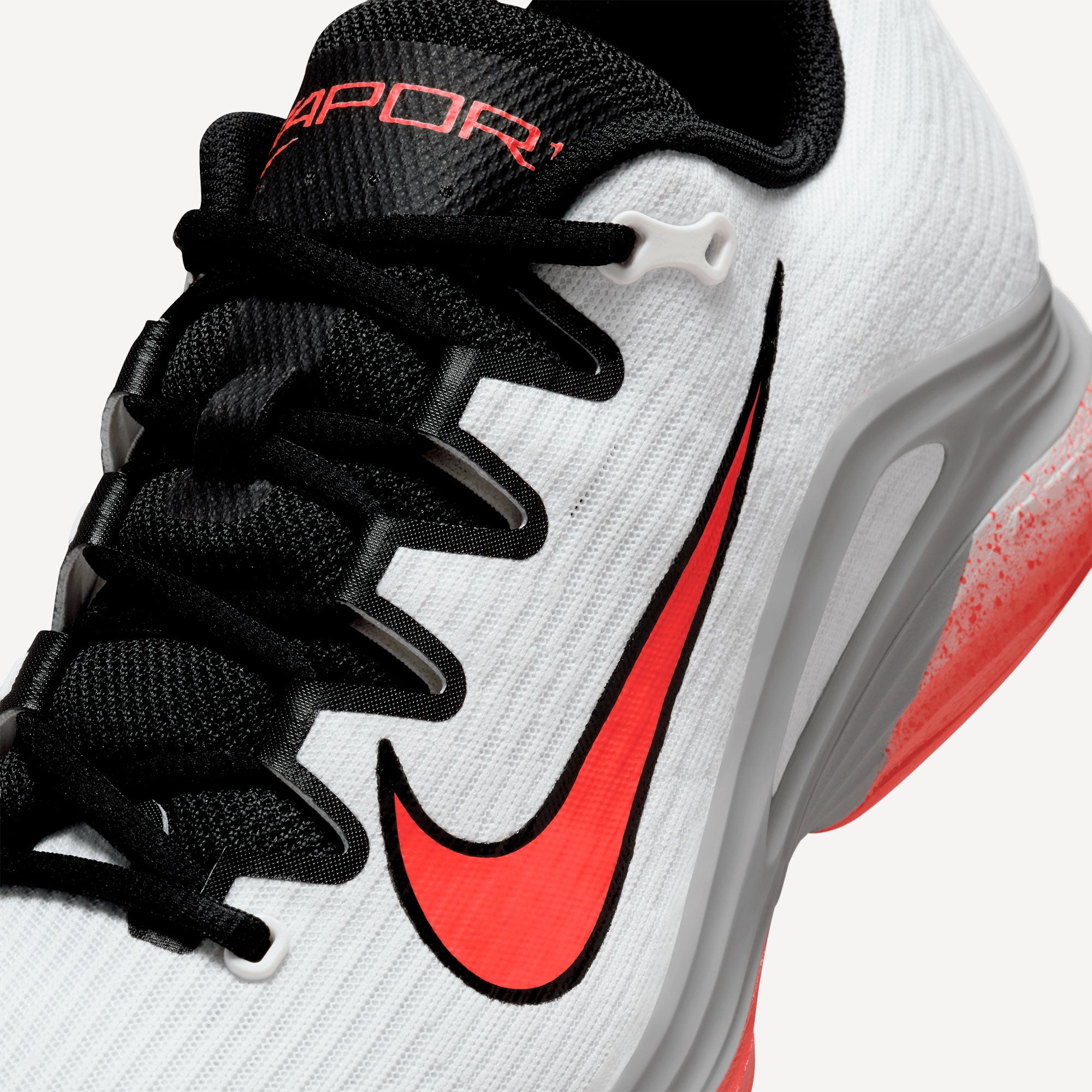 Nike Vapor 12 Hot Lava Men's Hard Court Tennis Shoes - White (7)