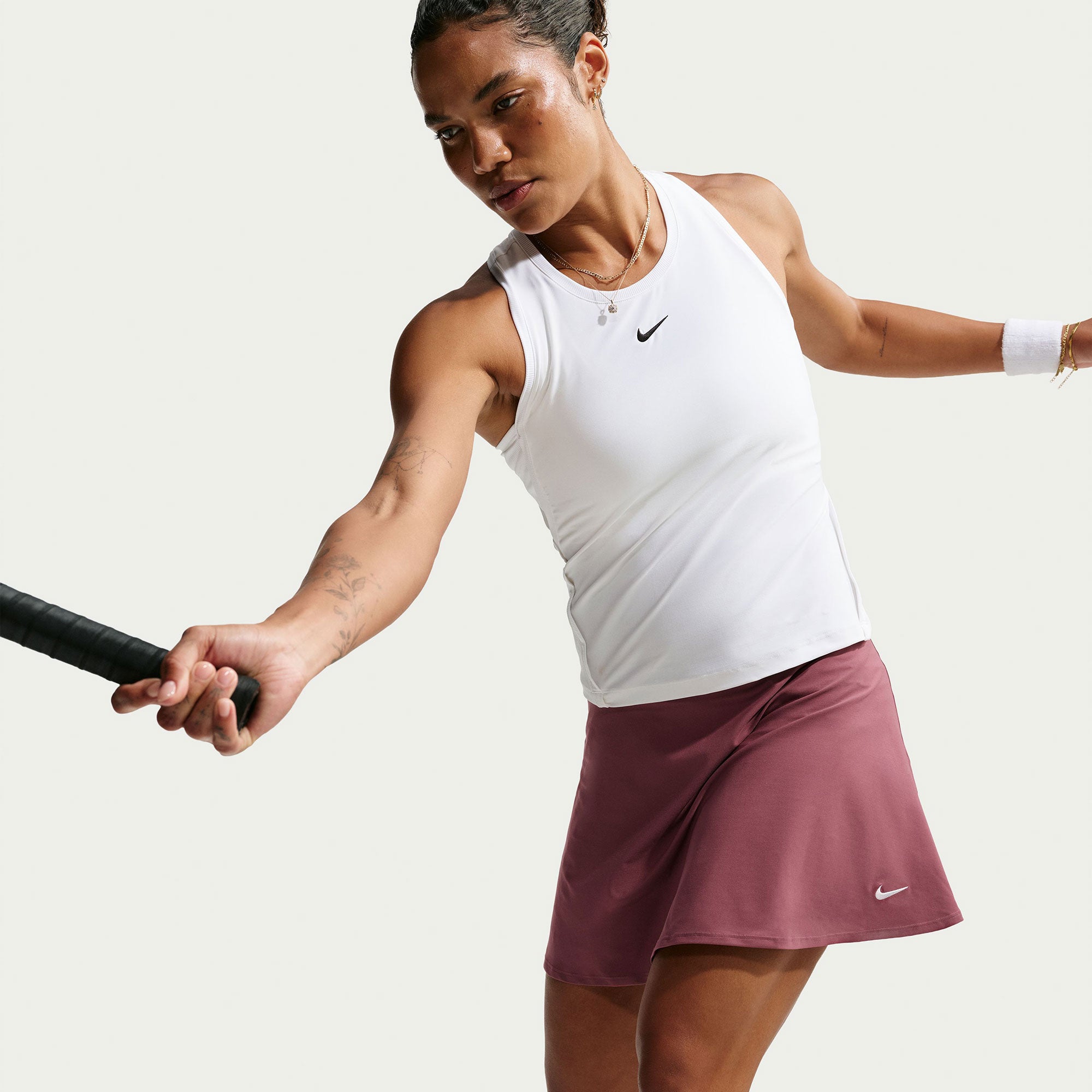 Nike Victory Women's Dri-FIT Mid-Rise Flouncy Tennis Skirt - Red (5)