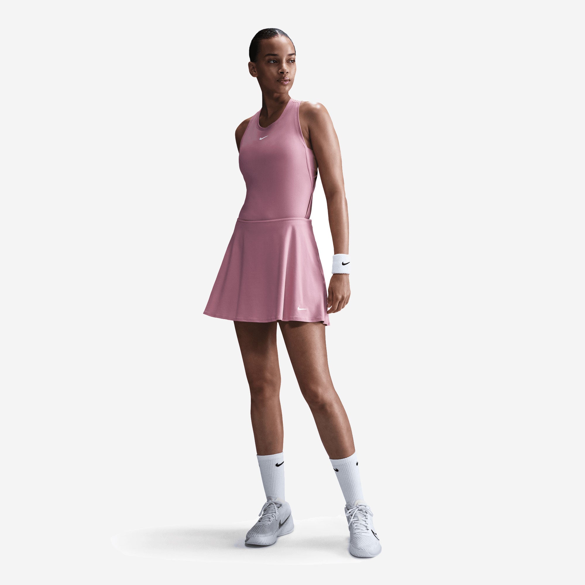 Nike Victory Women's Dri-FIT Mid-Rise Flouncy Tennis Skirt - Pink (1)