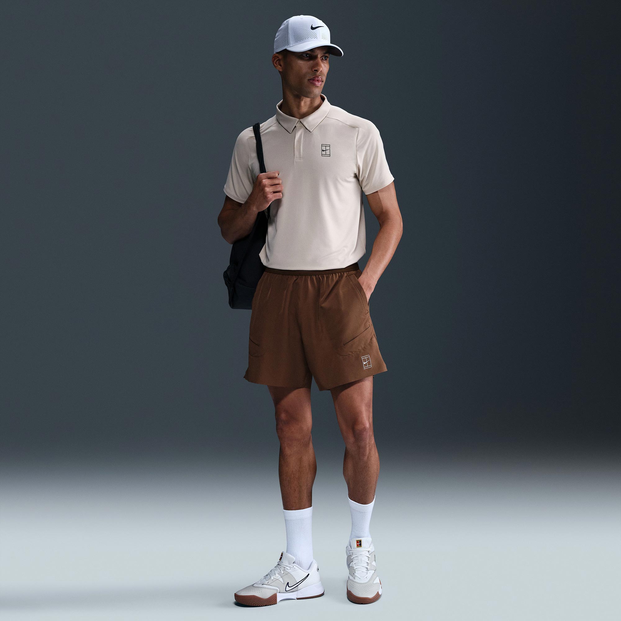 NikeCourt Advantage Men's Dri-FIT 6-Inch Tennis Shorts - Brown (1)