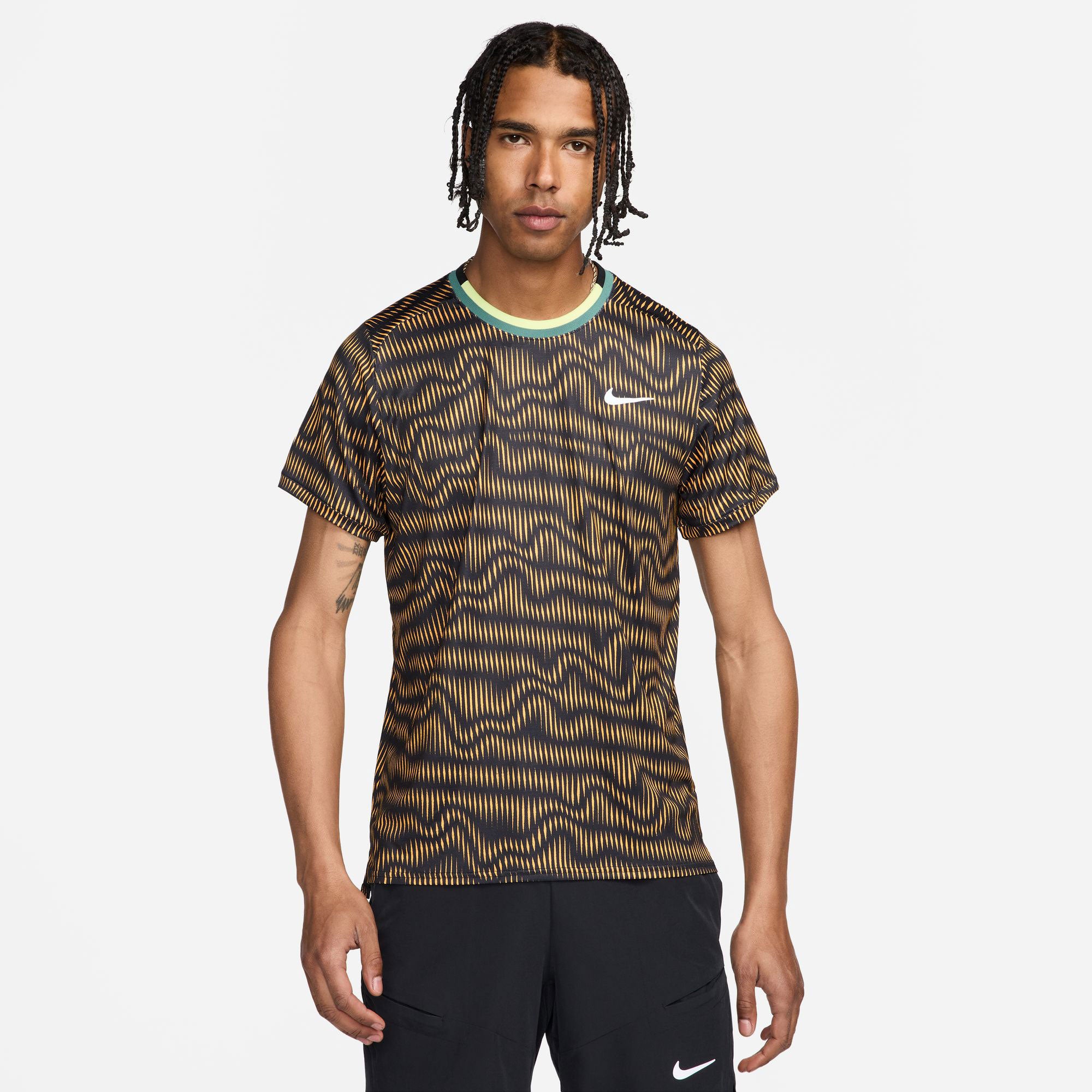 NikeCourt Advantage Men's Dri-FIT Printed Tennis Shirt - Black (1)
