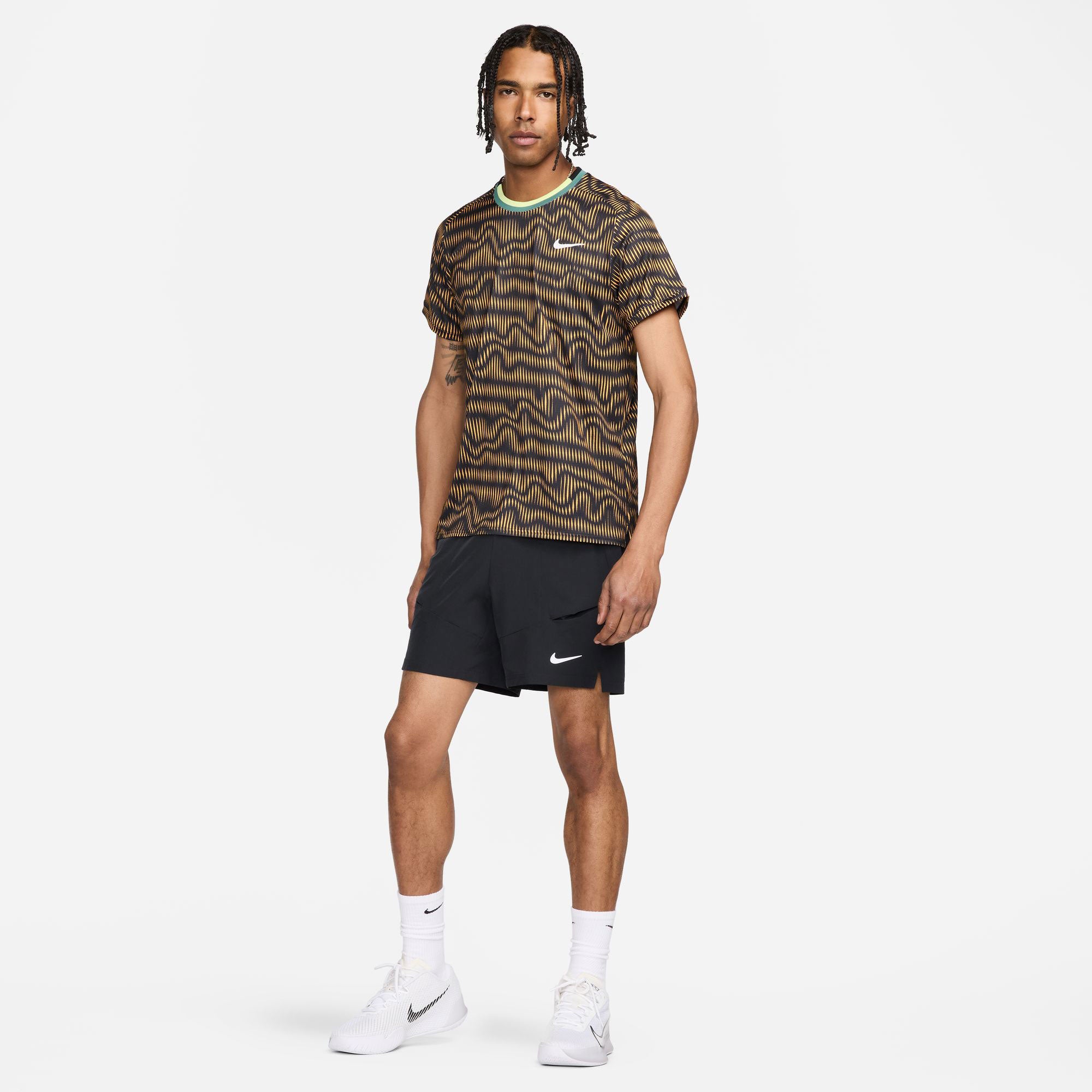 NikeCourt Advantage Men's Dri-FIT Printed Tennis Shirt - Black (5)
