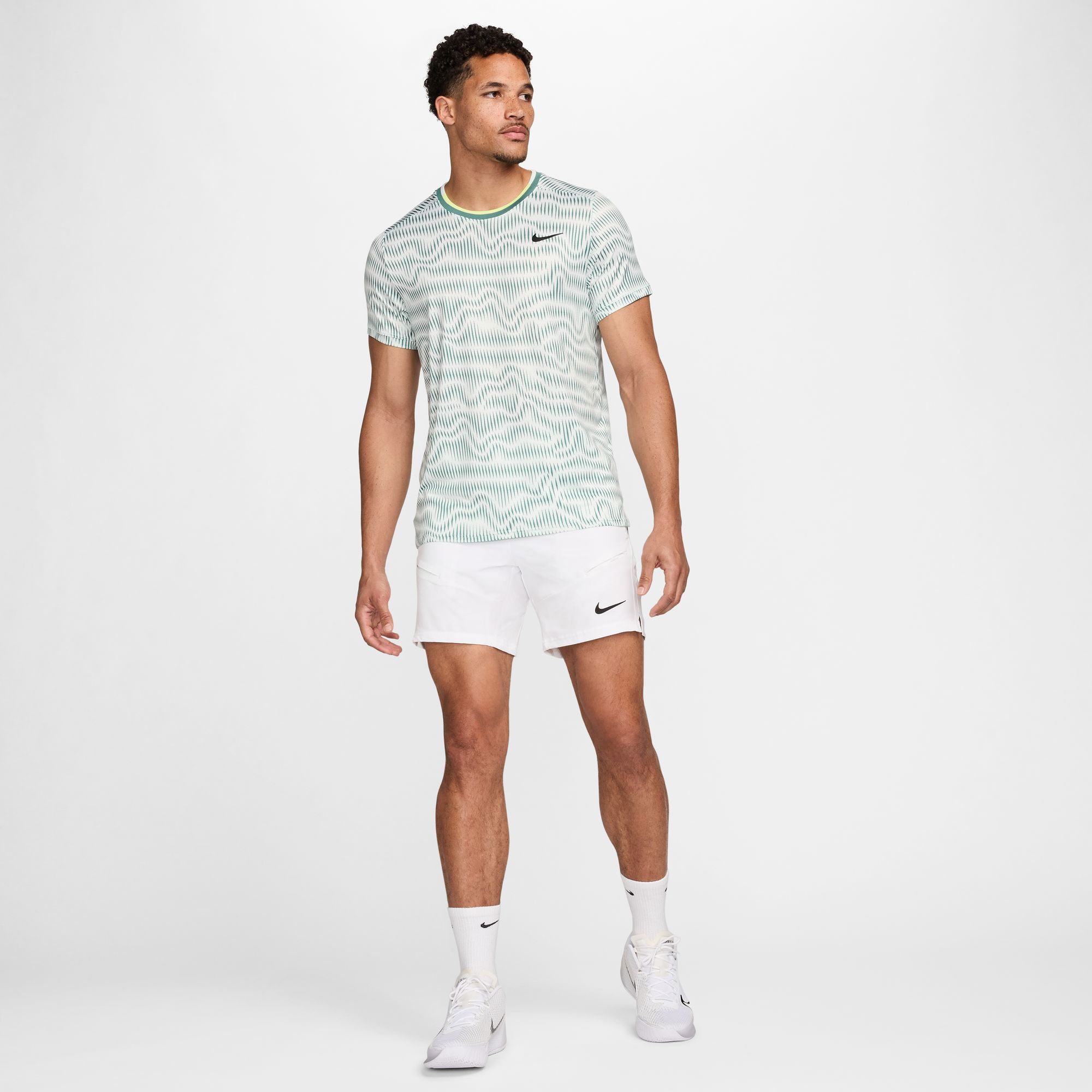 NikeCourt Advantage Men's Dri-FIT Printed Tennis Shirt - Green (5)