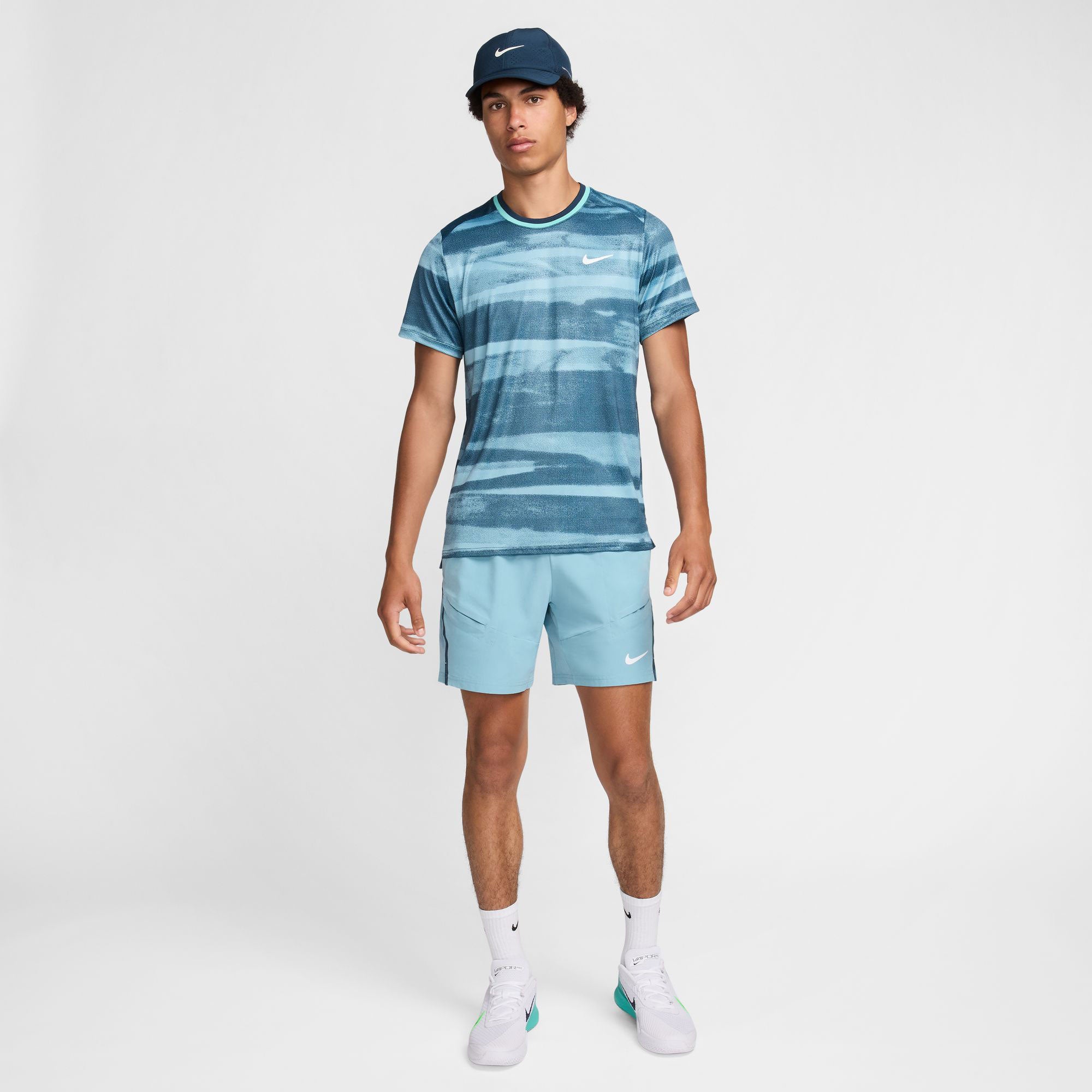 NikeCourt Advantage Men's Dri-FIT Printed Tennis Shirt - Blue (5)