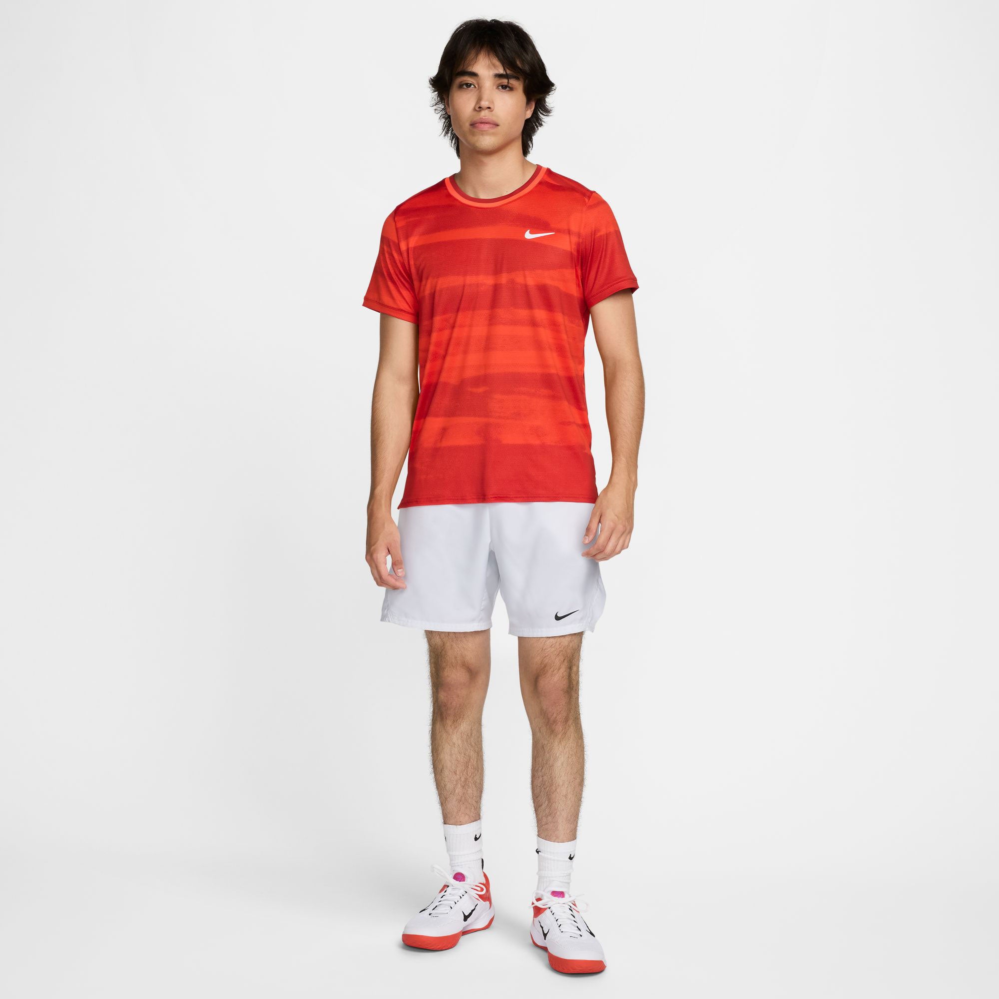 NikeCourt Advantage Men's Dri-FIT Printed Tennis Shirt - Red (5)