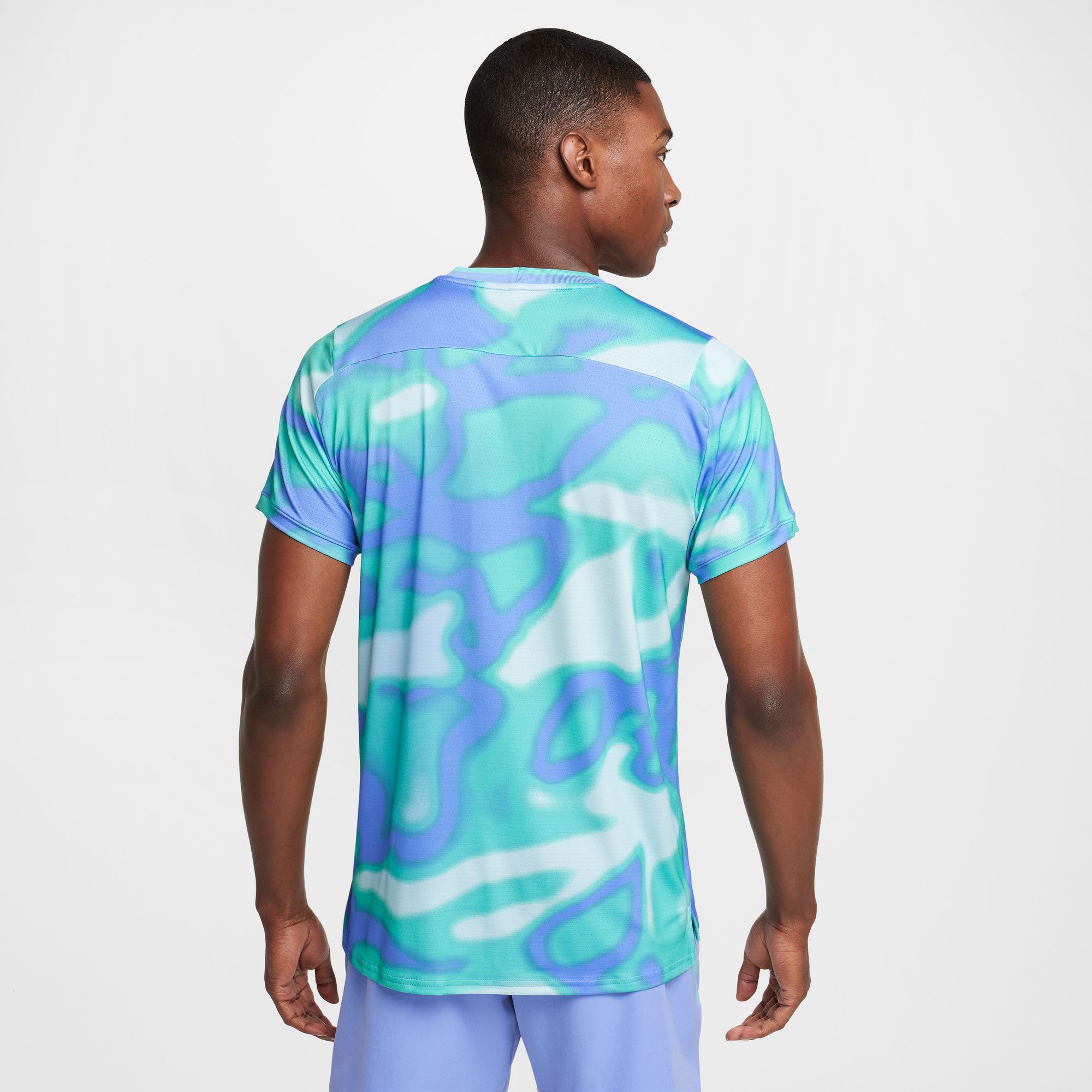NikeCourt Advantage Men's Dri-FIT Printed Tennis Shirt - Blue (2)