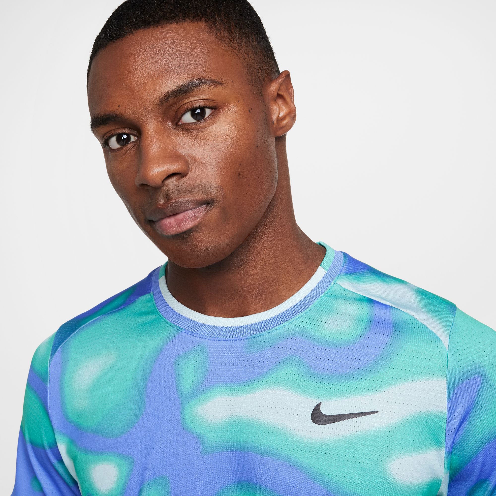 NikeCourt Advantage Men's Dri-FIT Printed Tennis Shirt - Blue (3)