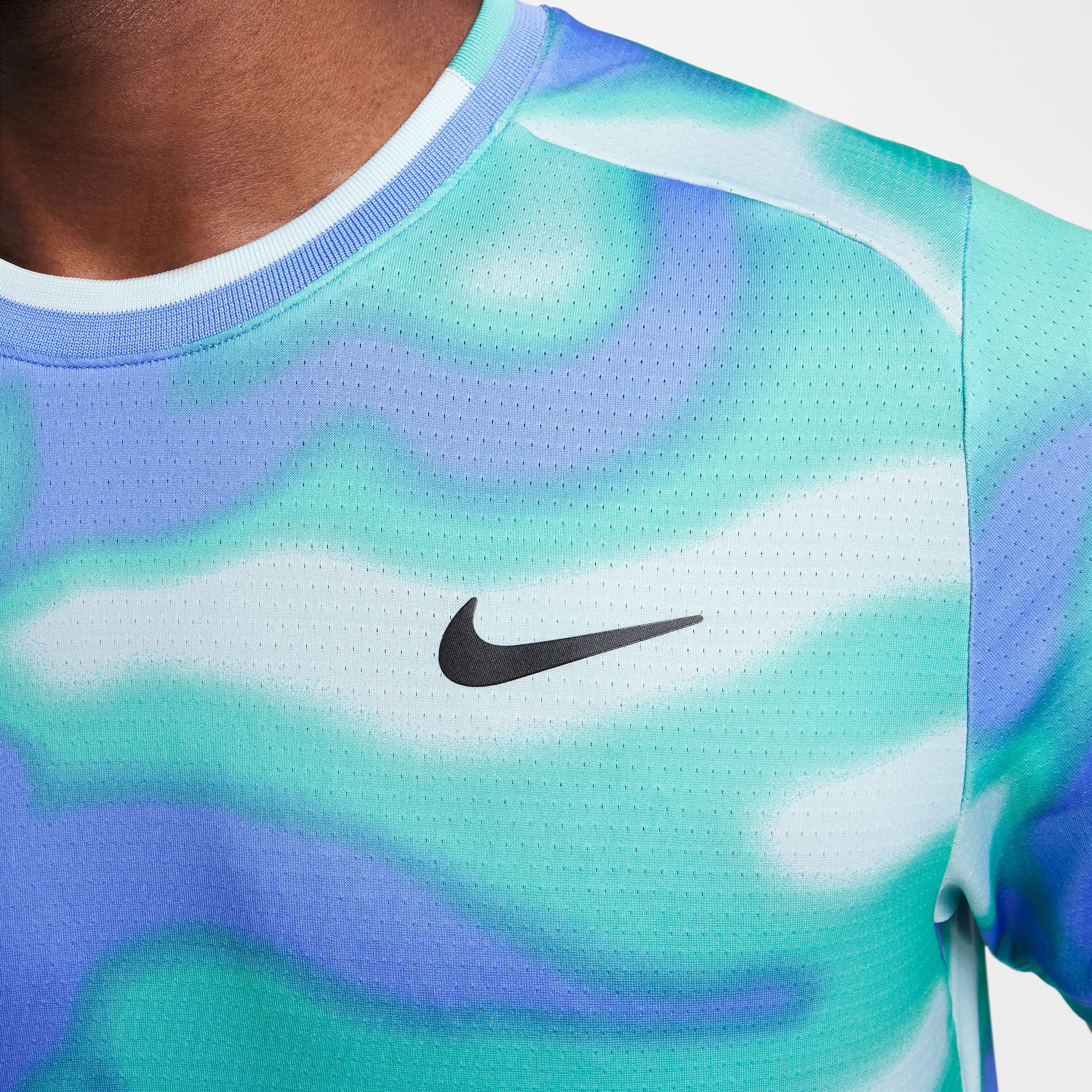 NikeCourt Advantage Men's Dri-FIT Printed Tennis Shirt - Blue (4)