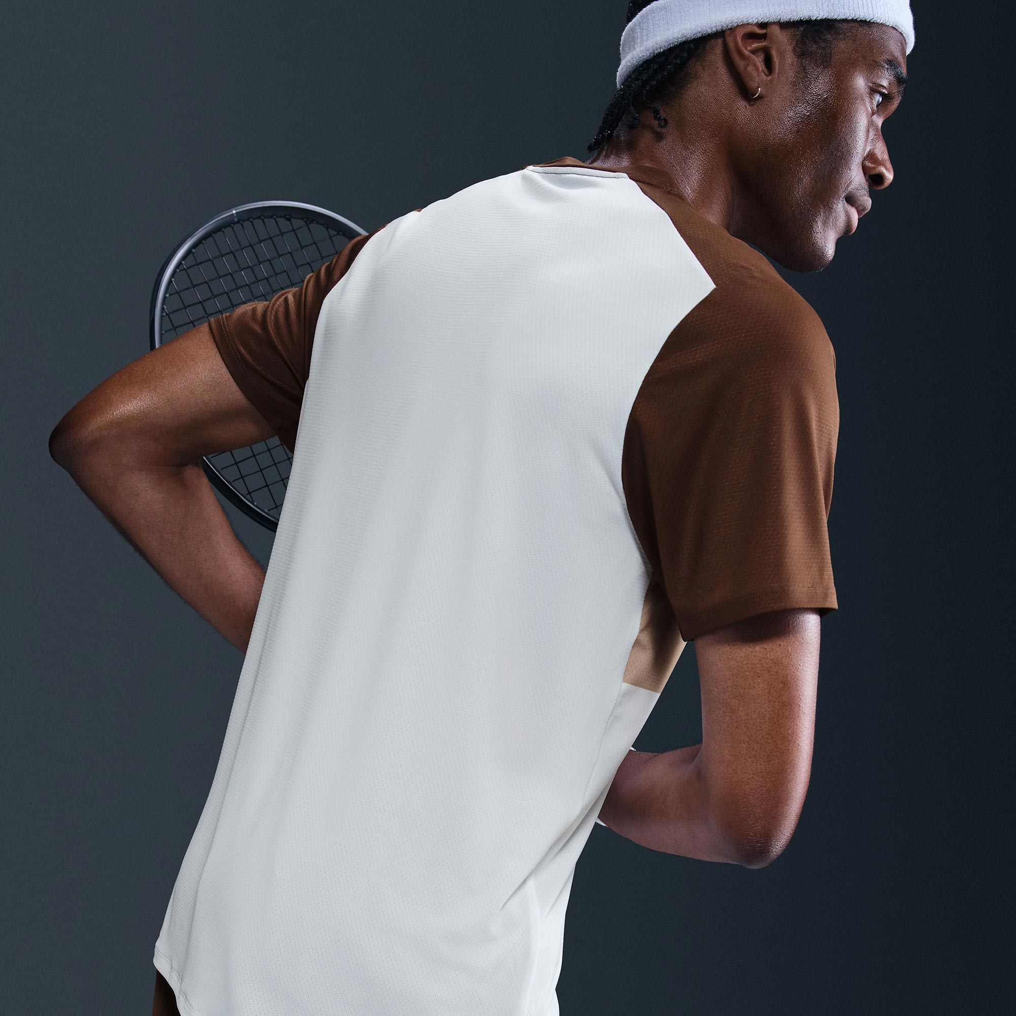 NikeCourt Advantage Men's Dri-FIT Printed Tennis Shirt - Brown (2)