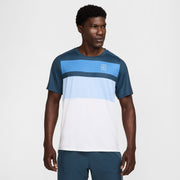 NikeCourt Advantage Men's Dri-FIT Printed Tennis Shirt - Dark Blue (1)