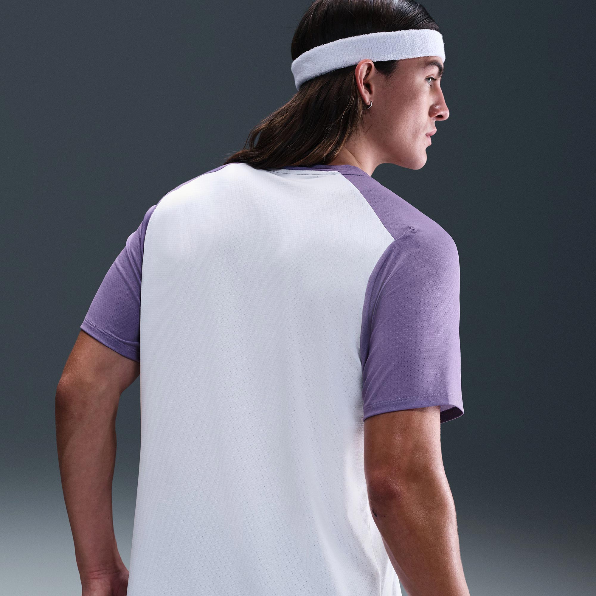 NikeCourt Advantage Men's Dri-FIT Printed Tennis Shirt - Purple (2)