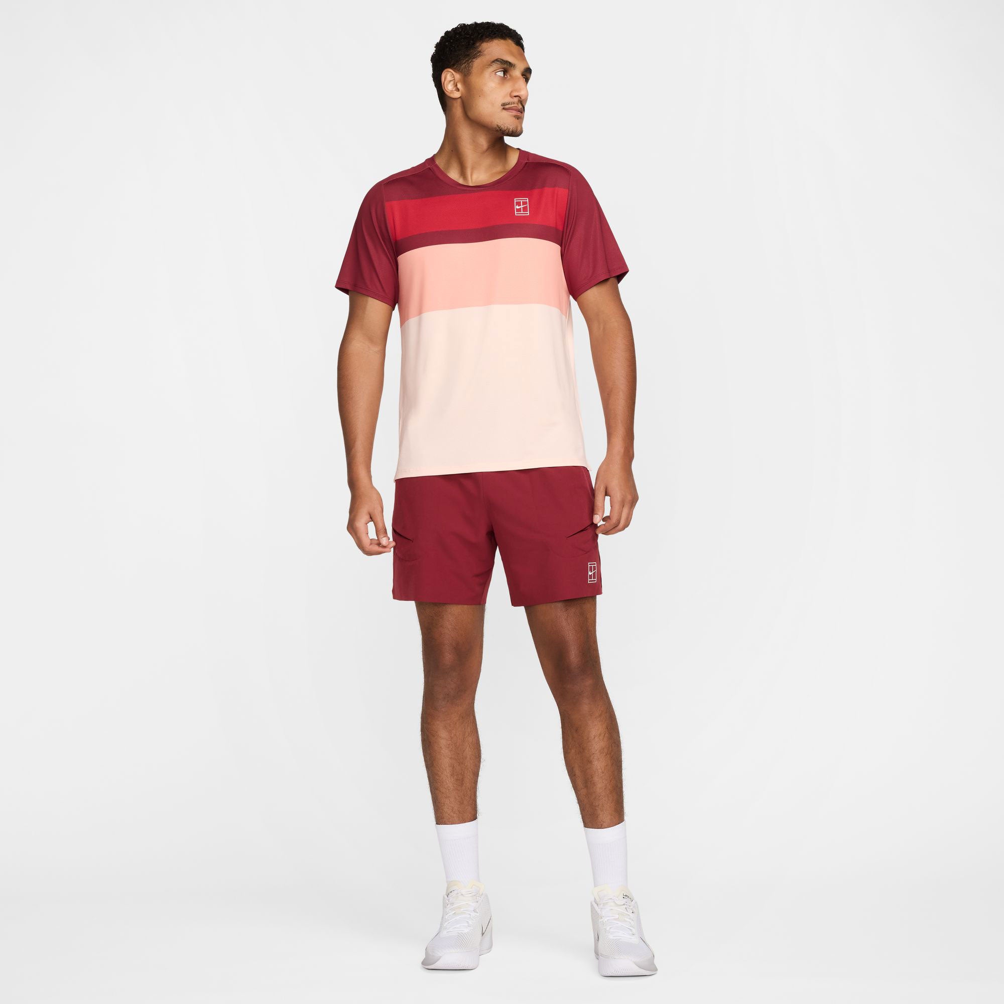 NikeCourt Advantage Men's Dri-FIT Printed Tennis Shirt - Red (5)