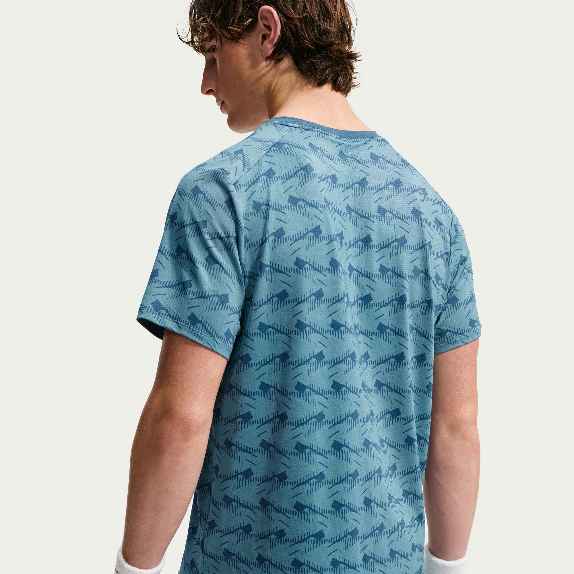 NikeCourt Advantage Men's Dri-FIT Printed Tennis Shirt - Blue (2)
