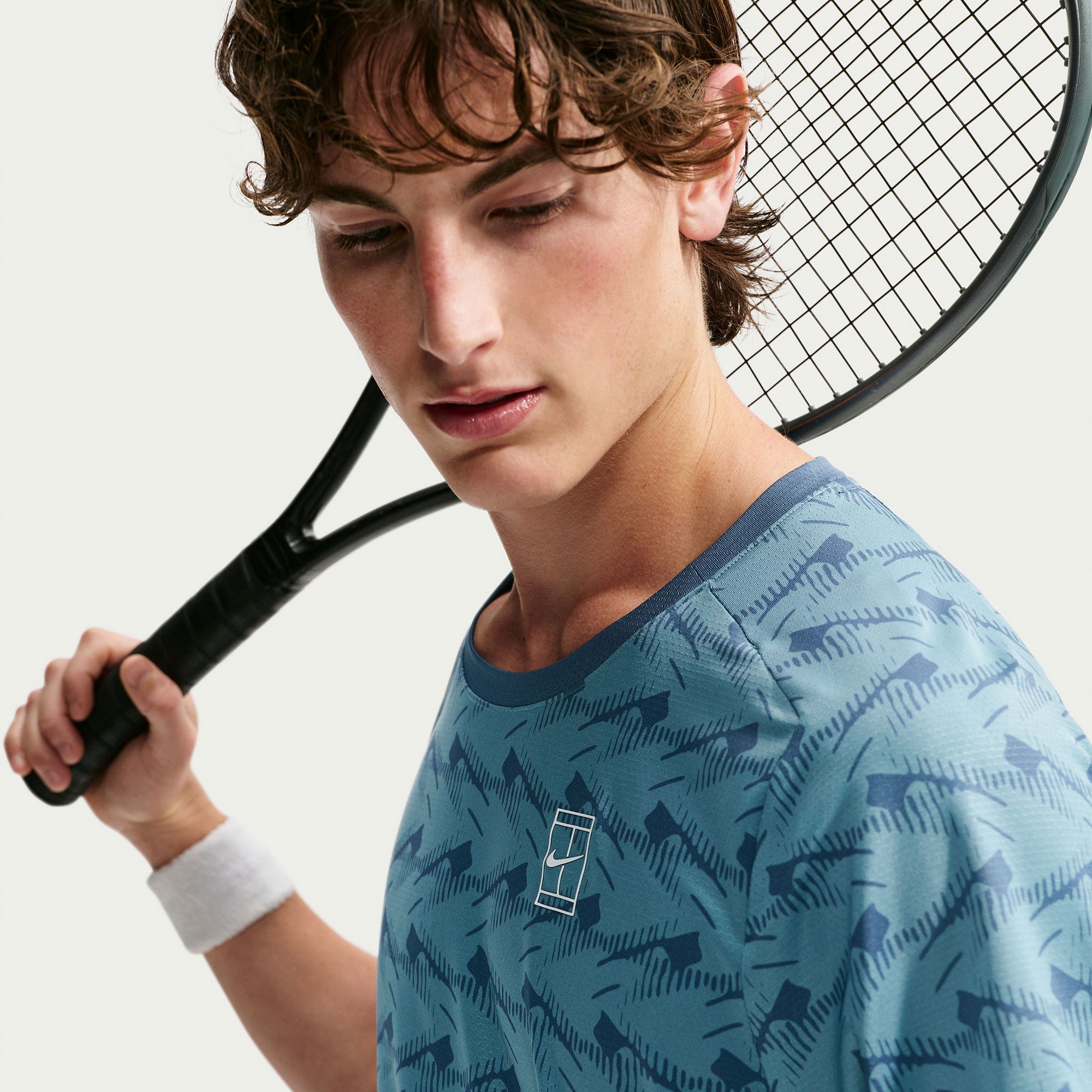 NikeCourt Advantage Men's Dri-FIT Printed Tennis Shirt - Blue (3)