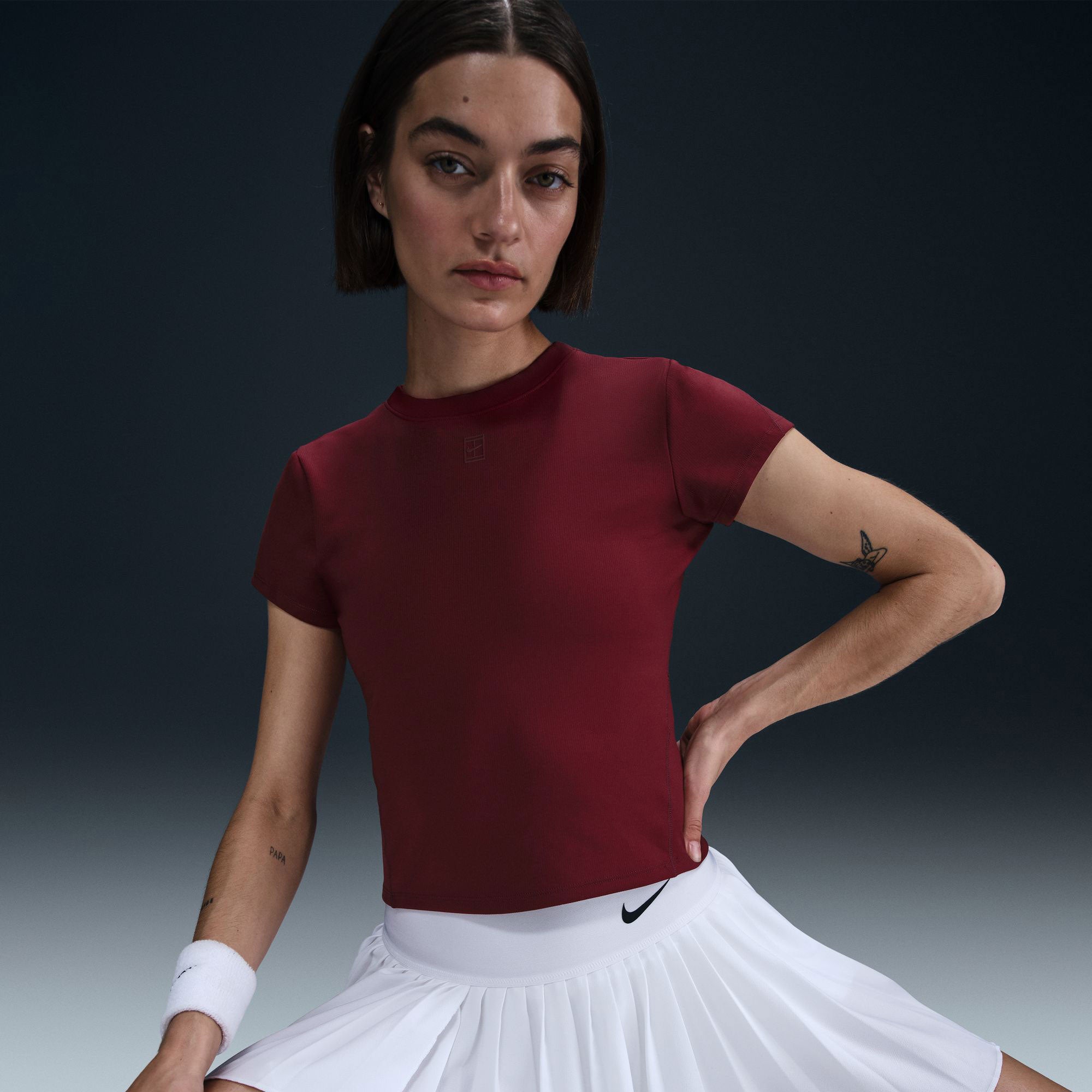 white and red nike shirt women's