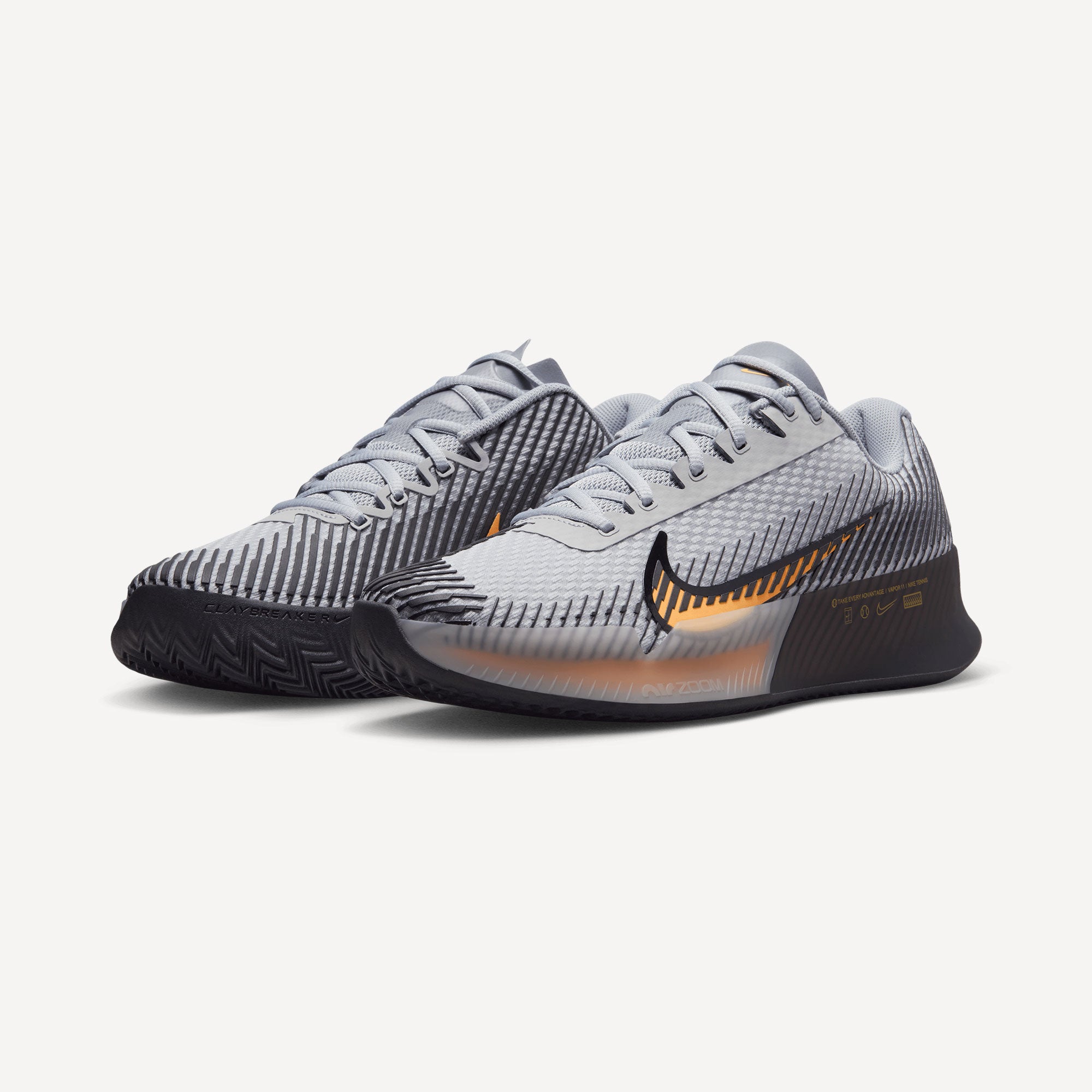 NikeCourt Air Zoom Vapor 11 Men's Clay Court Tennis Shoes - Grey (4)
