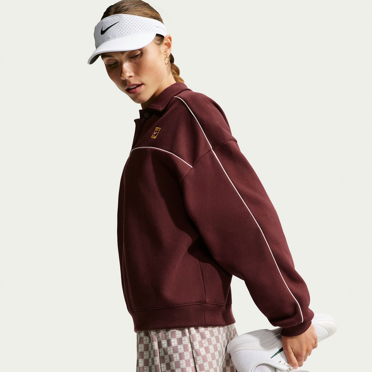NikeCourt Court Women's Fleece Long-Sleeve Tennis Top - Red (3)