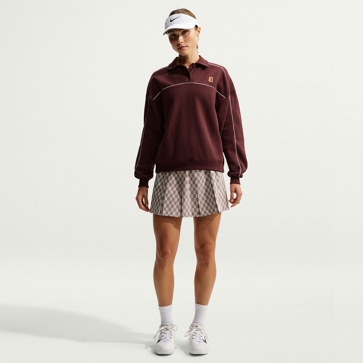 NikeCourt Court Women's Fleece Long-Sleeve Tennis Top - Red (4)