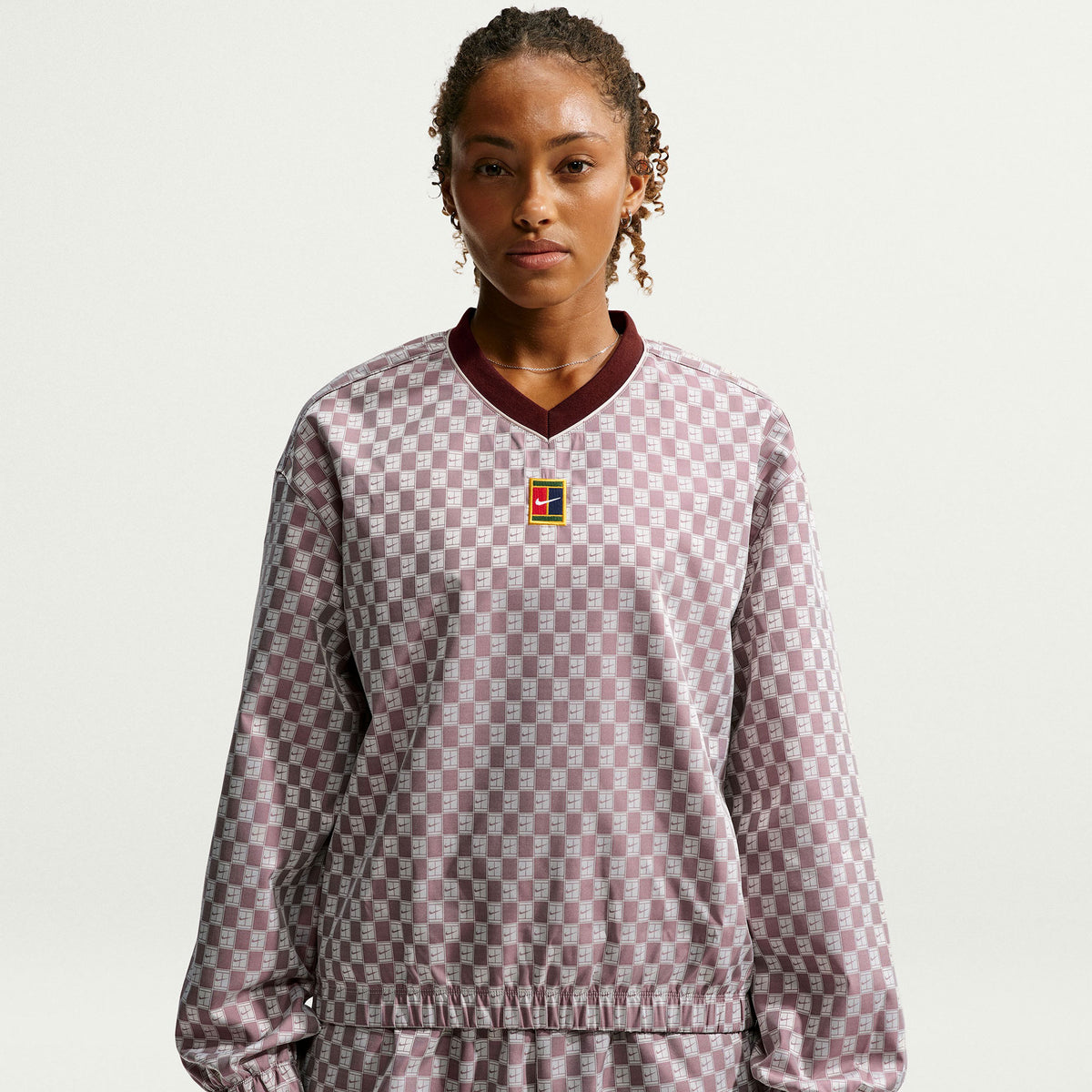 NikeCourt Court Women's Woven Long-Sleeve Tennis Top - Red (1)