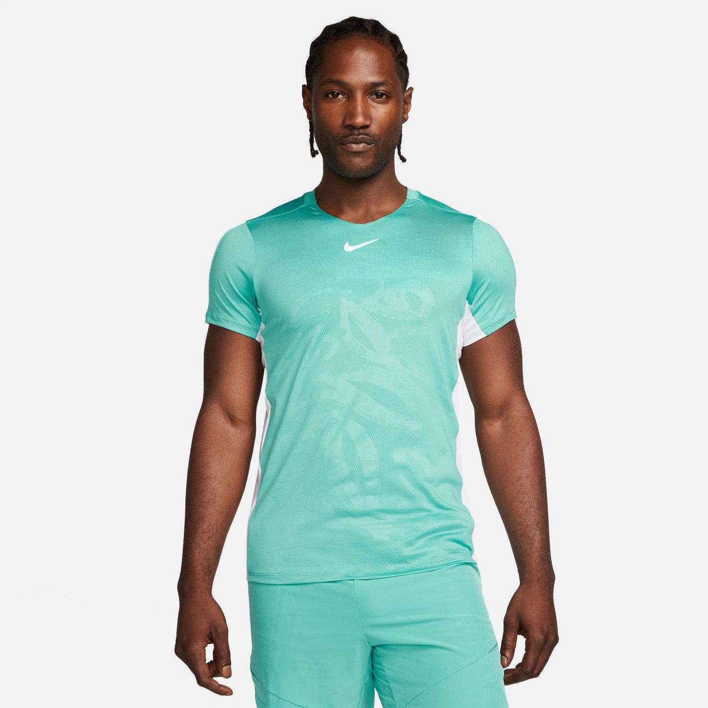 NikeCourt Dri-FIT Advantage Men's Printed Tennis Shirt Green (1)