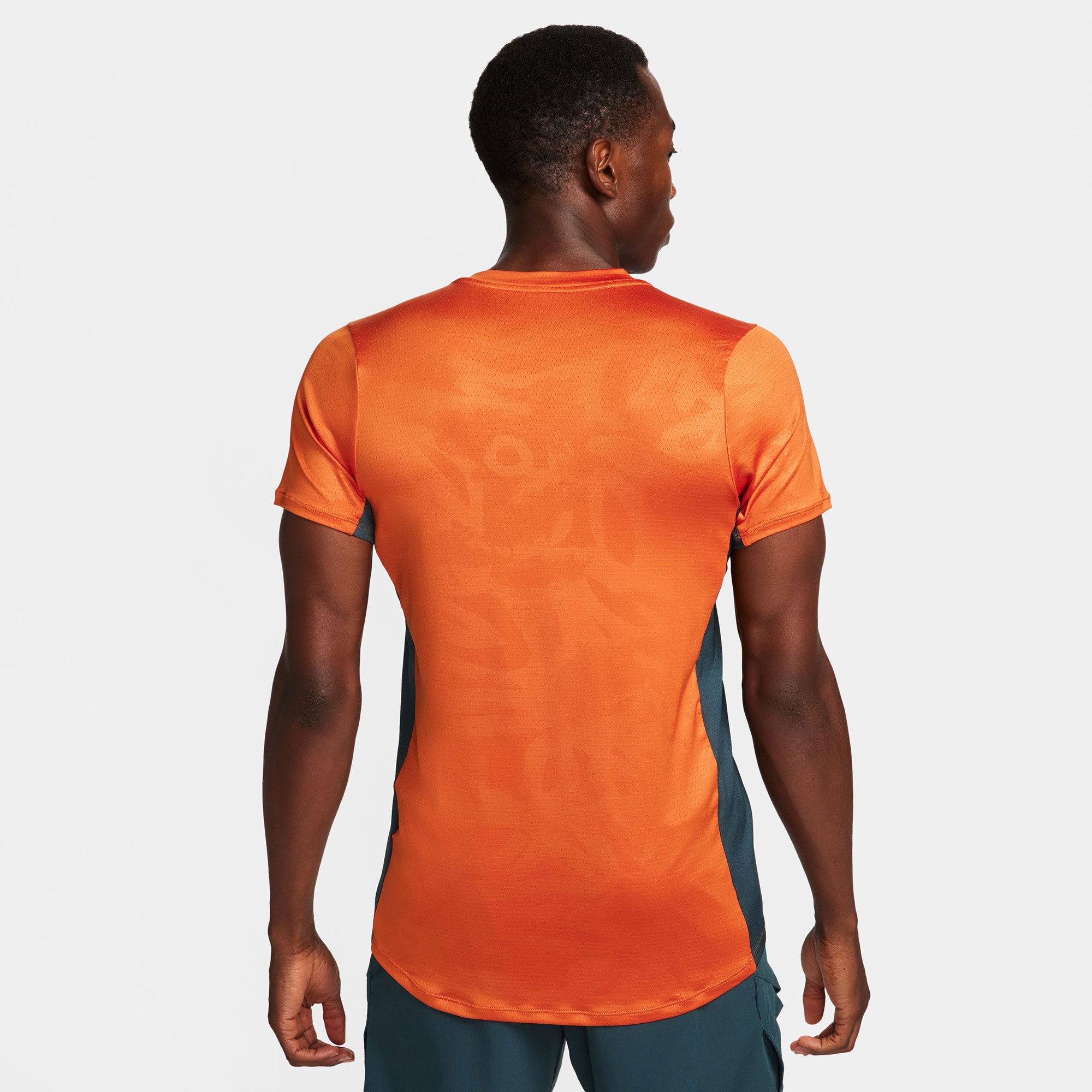 NikeCourt Dri-FIT Advantage Men's Printed Tennis Shirt Orange (2)
