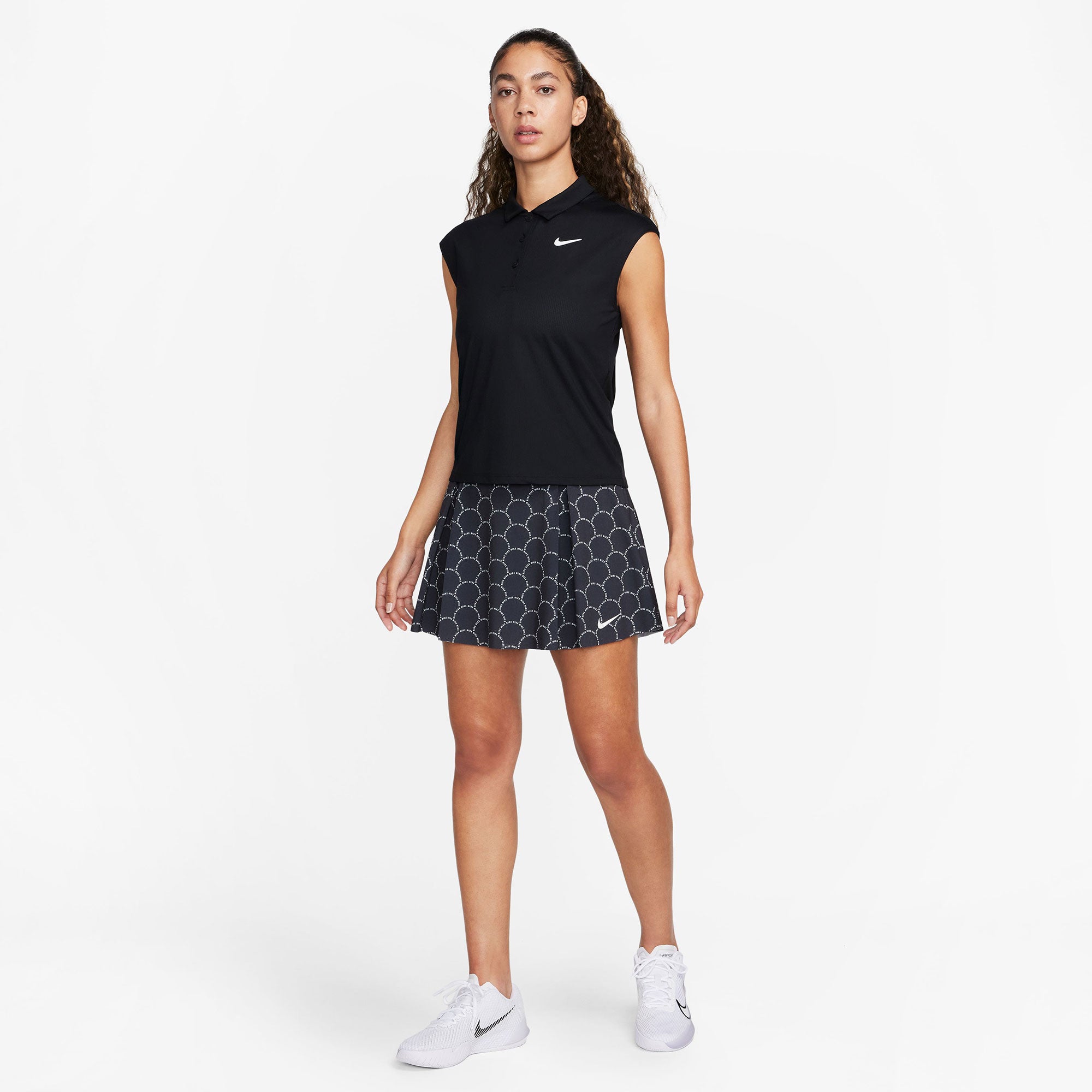 NikeCourt Dri-FIT Advantage Women's Regular Printed Tennis Skirt Black (6)