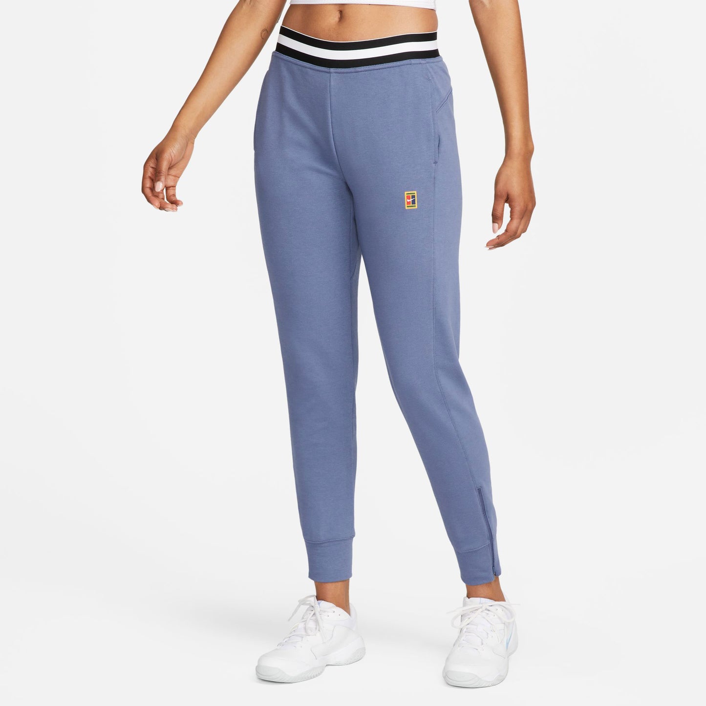 NikeCourt Dri-FIT Heritage Women's Fleece Tennis Pants Blue (1)