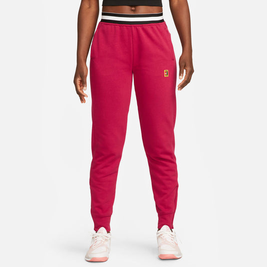 NikeCourt Dri-FIT Heritage Women's Fleece Tennis Pants Red (1)
