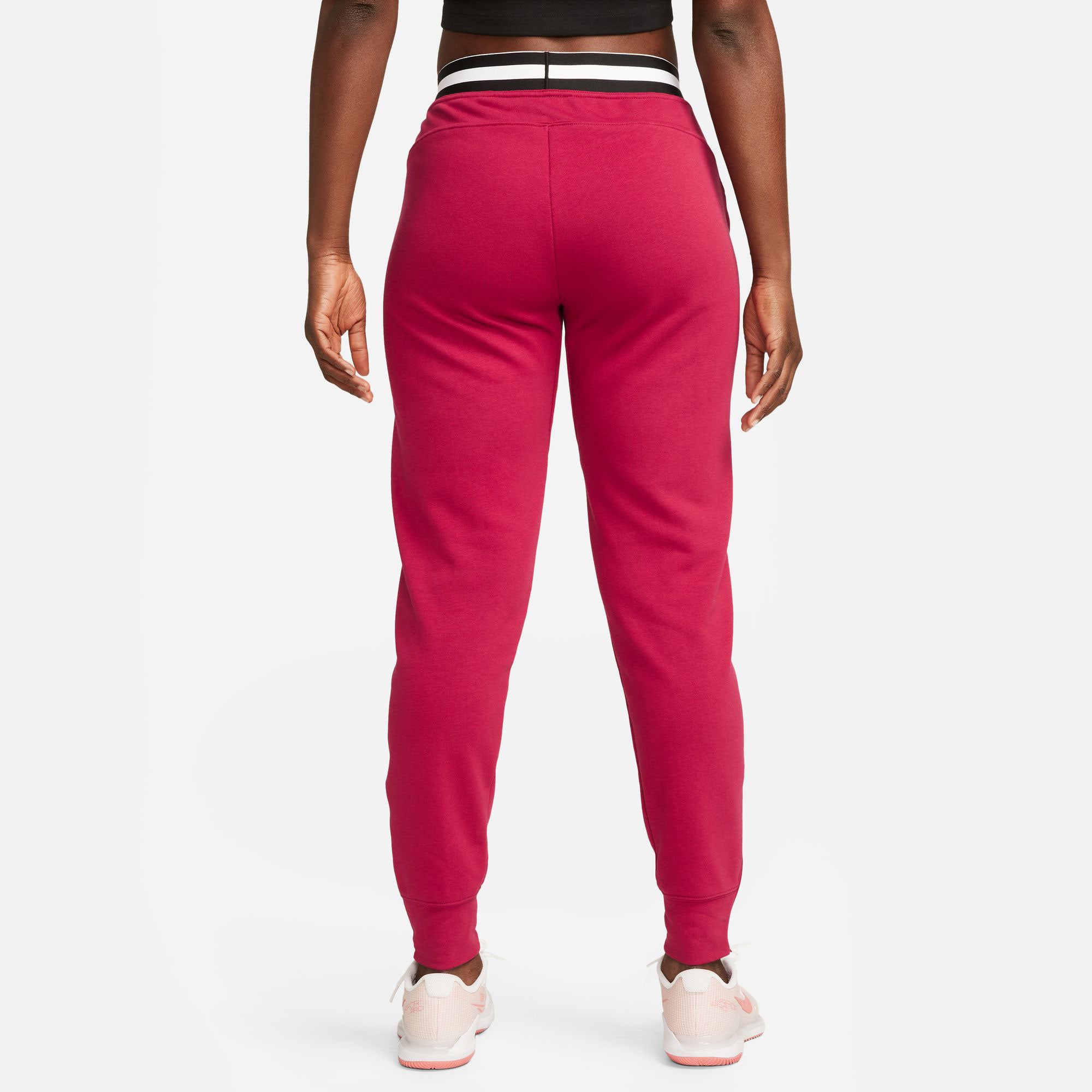 NikeCourt Dri-FIT Heritage Women's Fleece Tennis Pants Red (2)