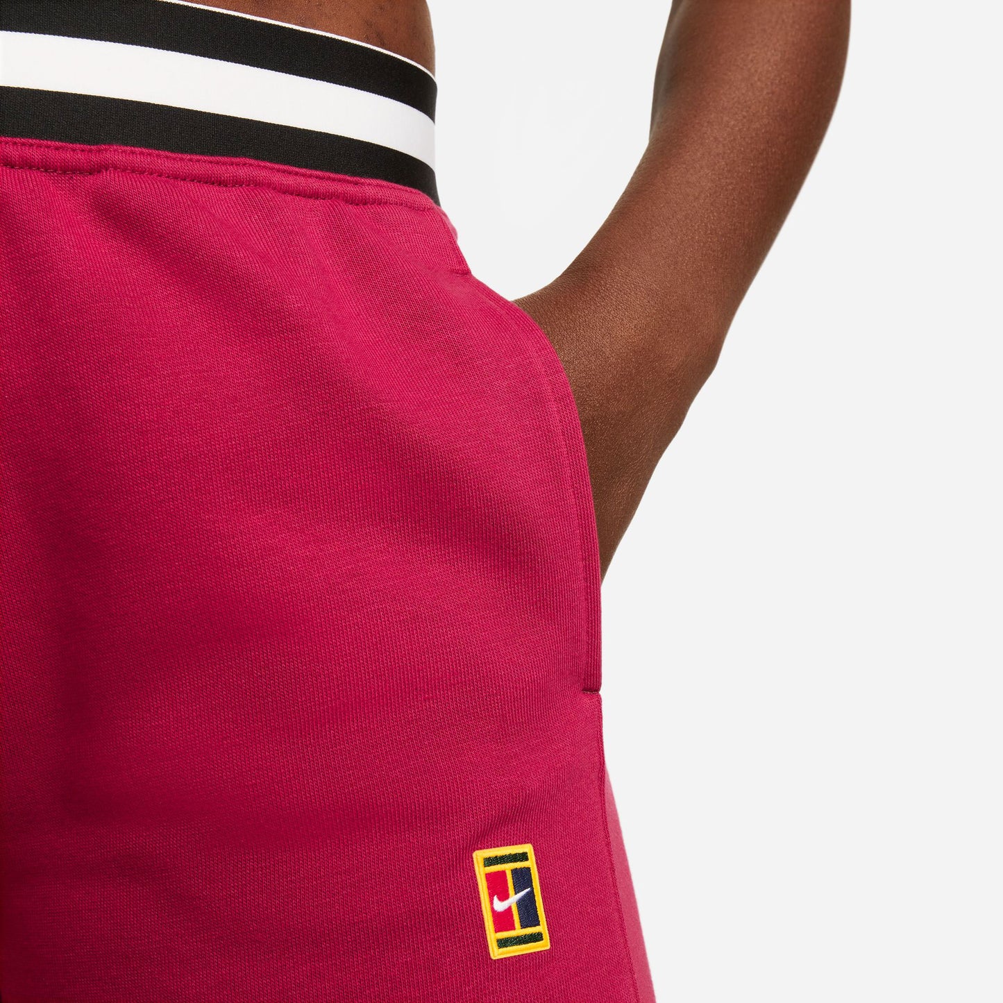 NikeCourt Dri-FIT Heritage Women's Fleece Tennis Pants Red (3)