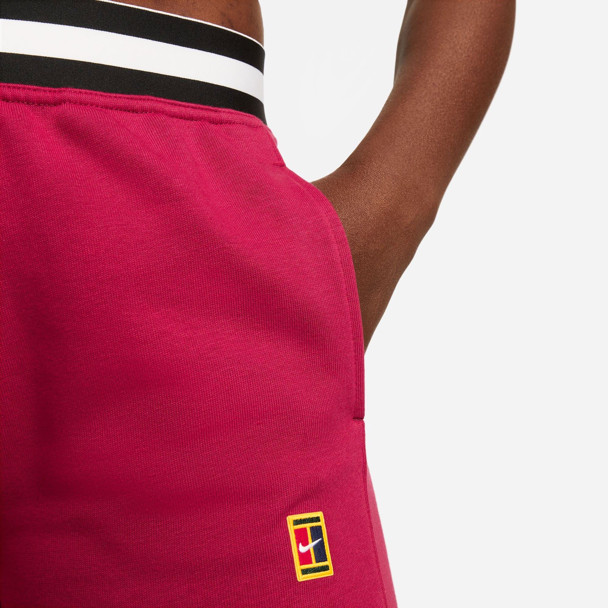 NikeCourt Dri-FIT Heritage Women's Fleece Tennis Pants Red (3)