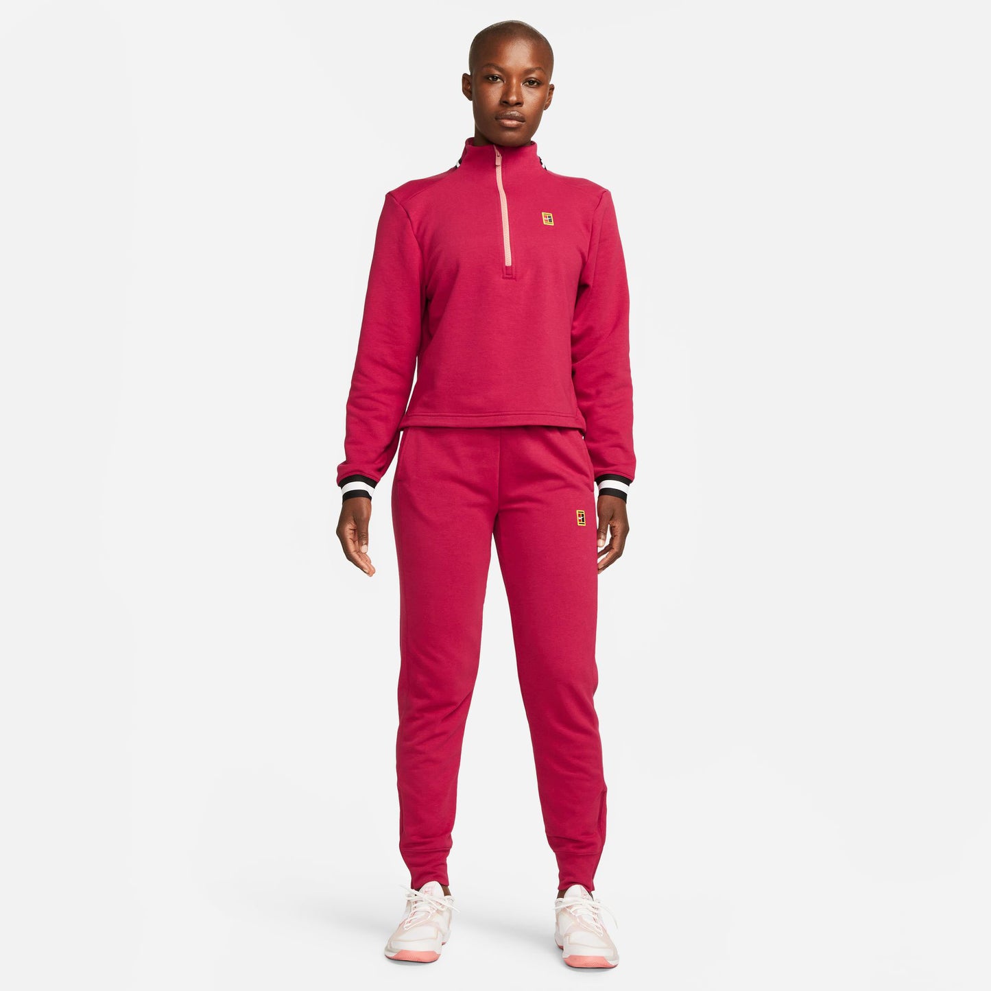 NikeCourt Dri-FIT Heritage Women's Fleece Tennis Pants Red (5)