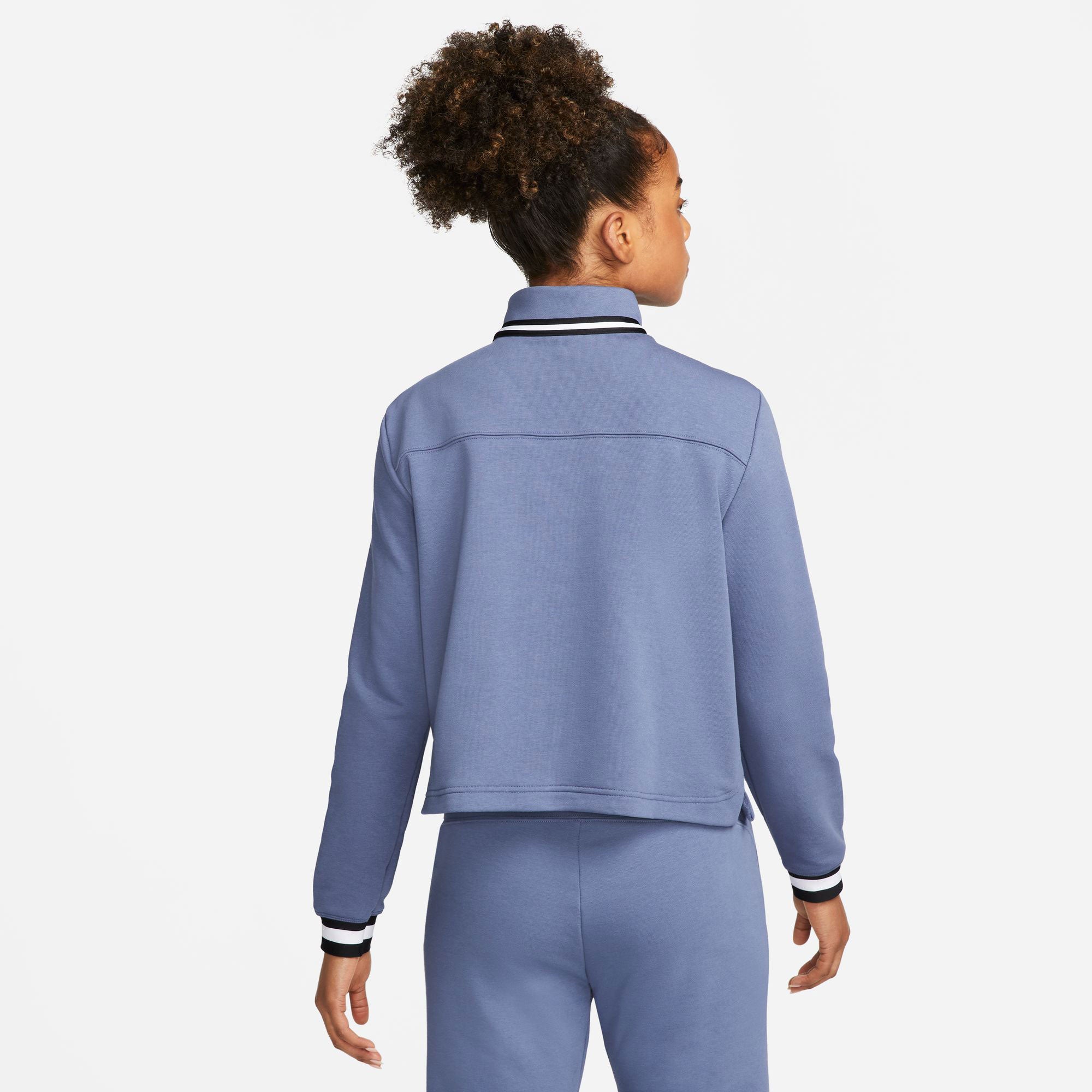 NikeCourt Dri-FIT Heritage Dames Fleece Tennistop Blue (2)