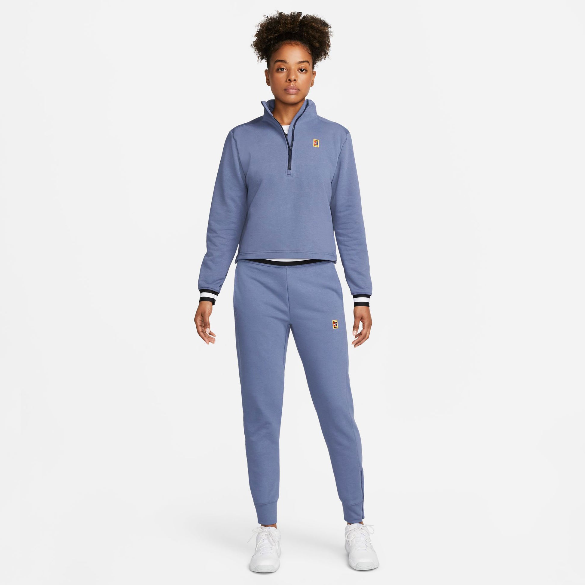 NikeCourt Dri-FIT Heritage Dames Fleece Tennistop Blue (6)