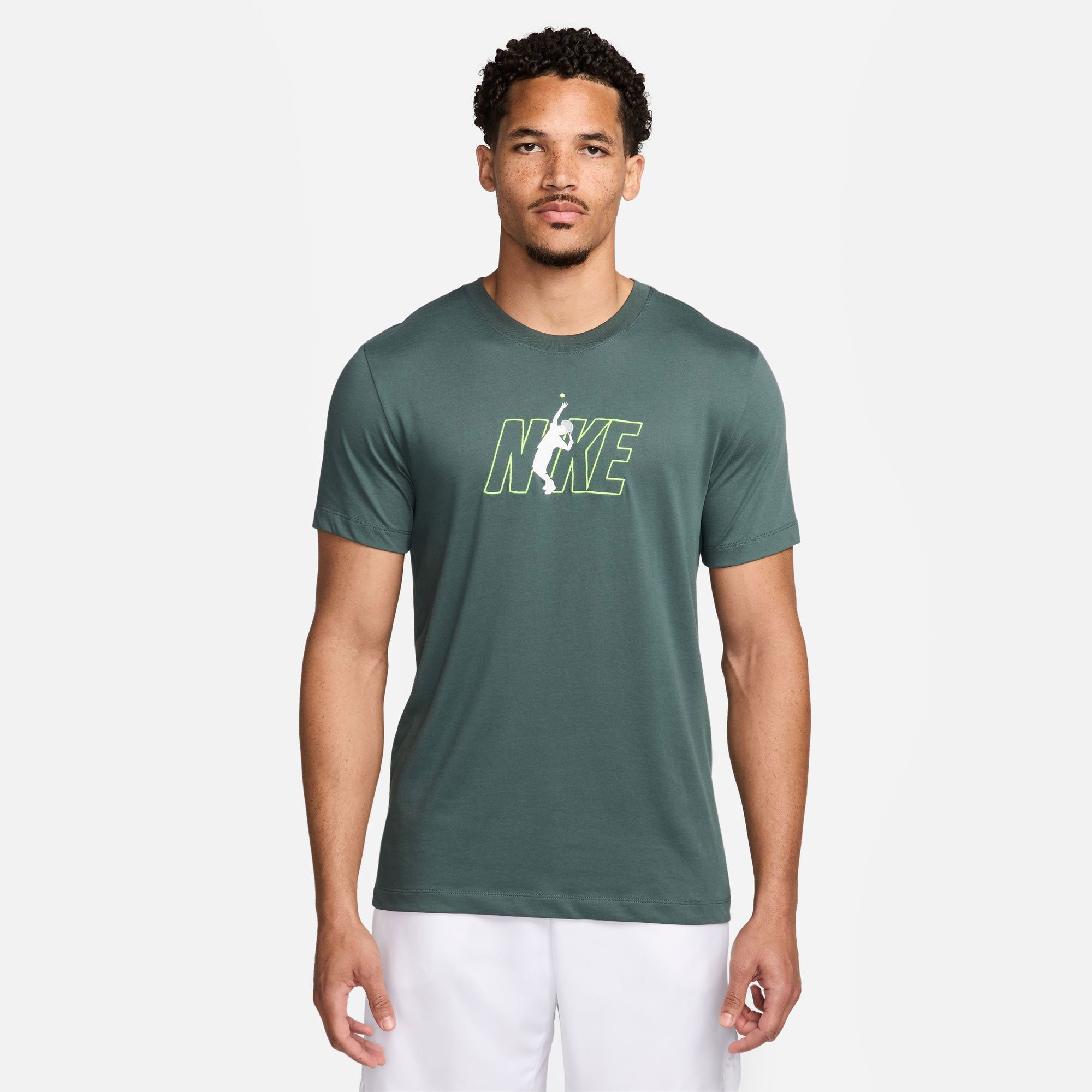 NikeCourt Dri-FIT Men's Tennis T-Shirt - Green (1)