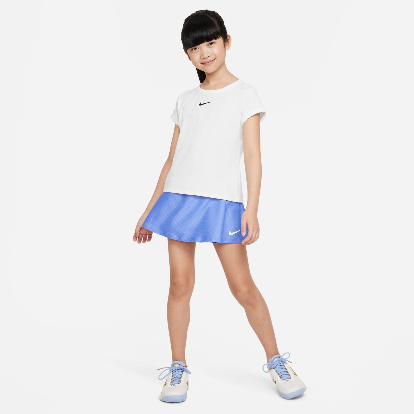 NikeCourt Dri-FIT Victory Girls' Tennis Skirt Blue (6)